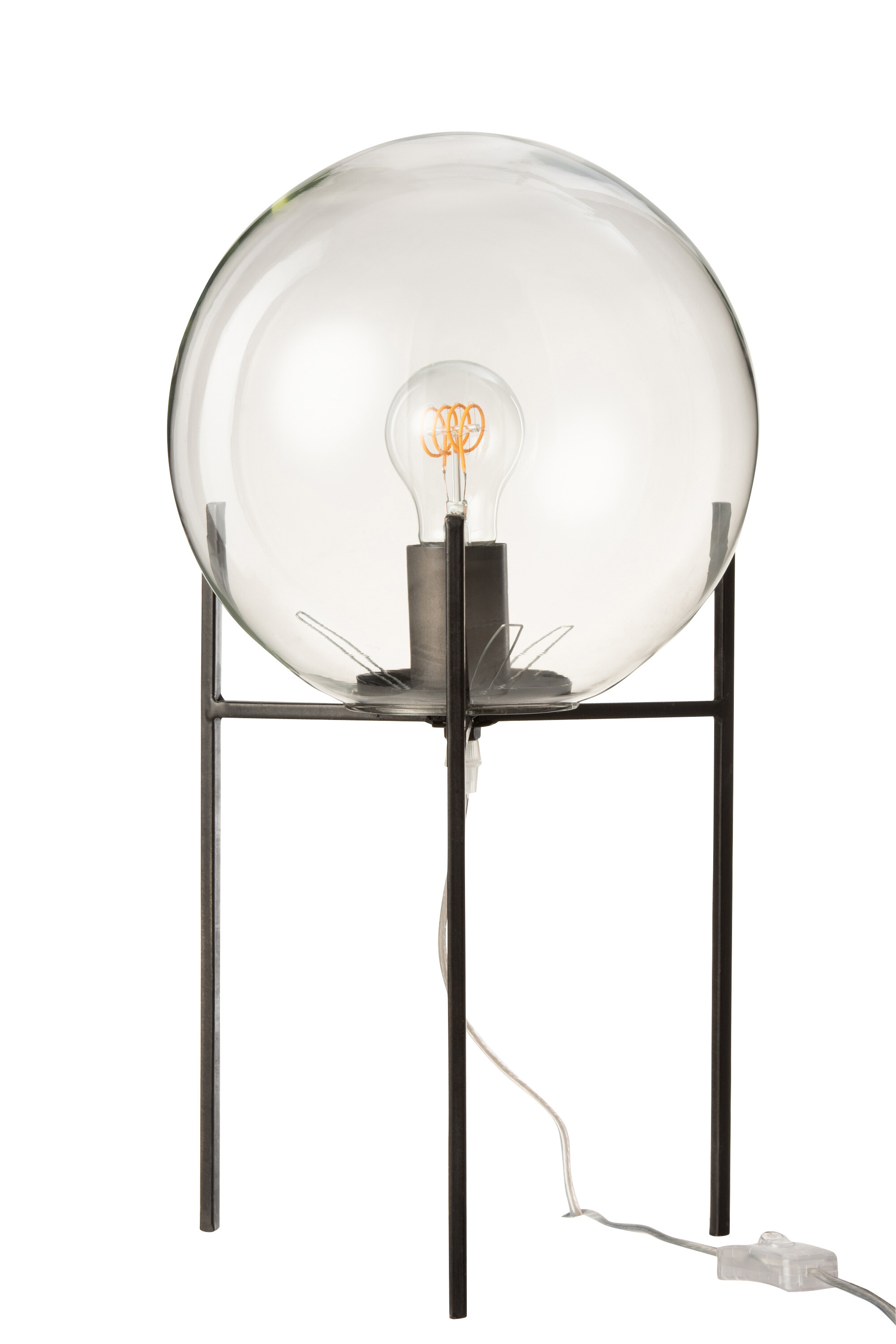 LAMPE BOULE S/P VER/MET NOIR