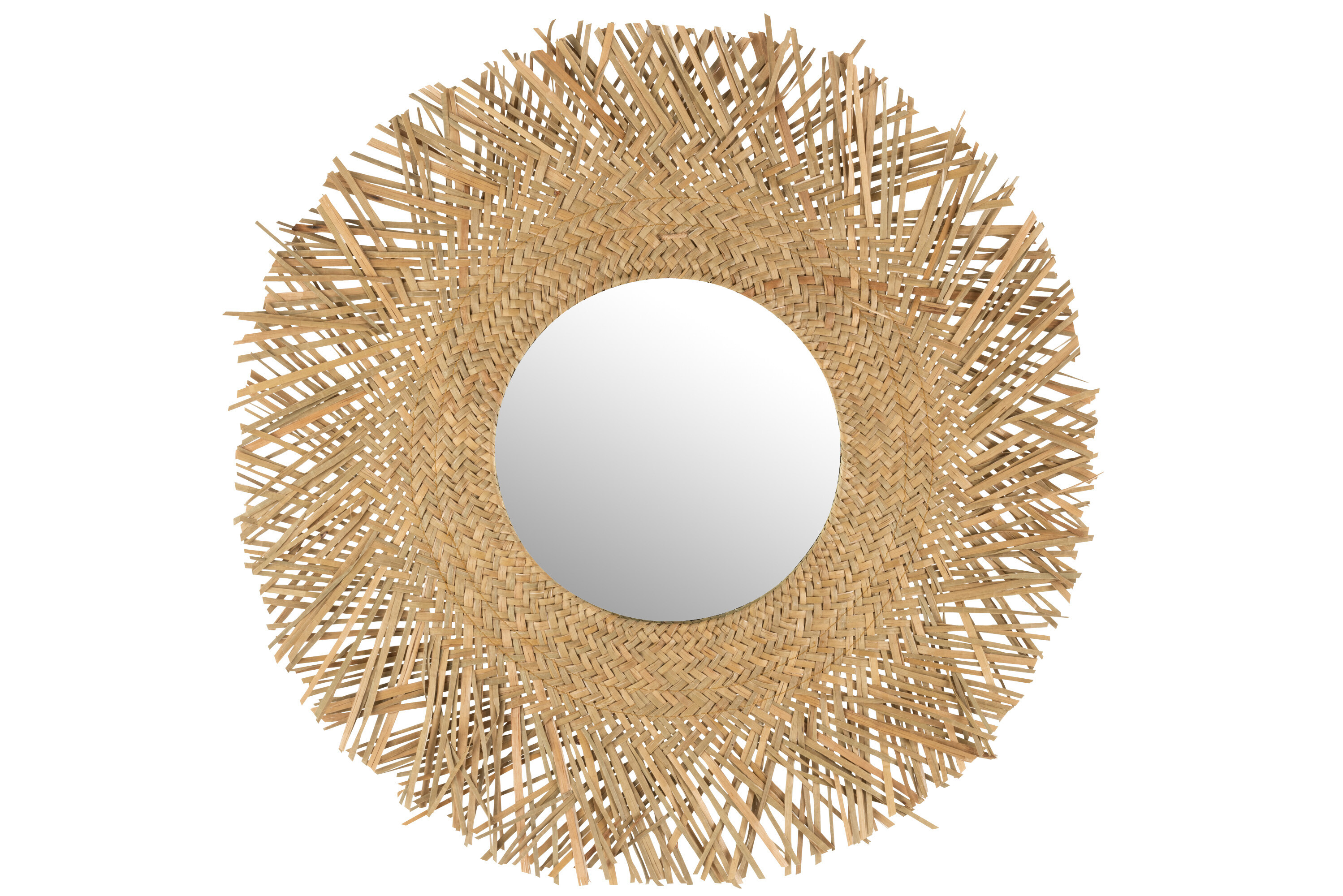 MIROIR ROND PAILLE NATUREL