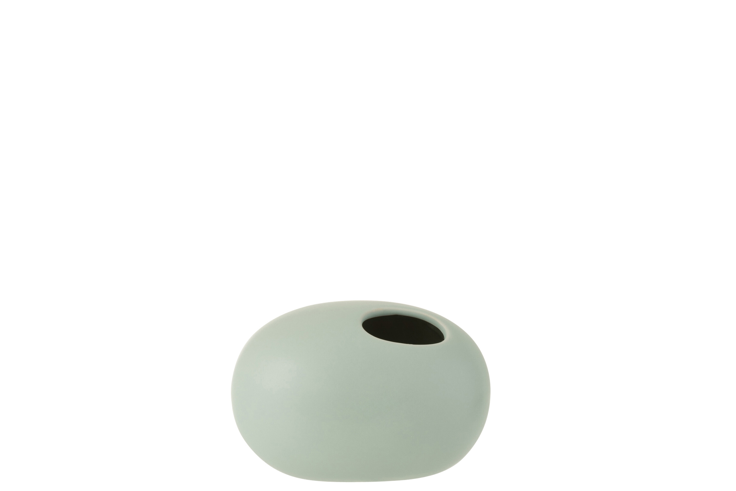 VASE OVALE CERAM VERT PASTEL S