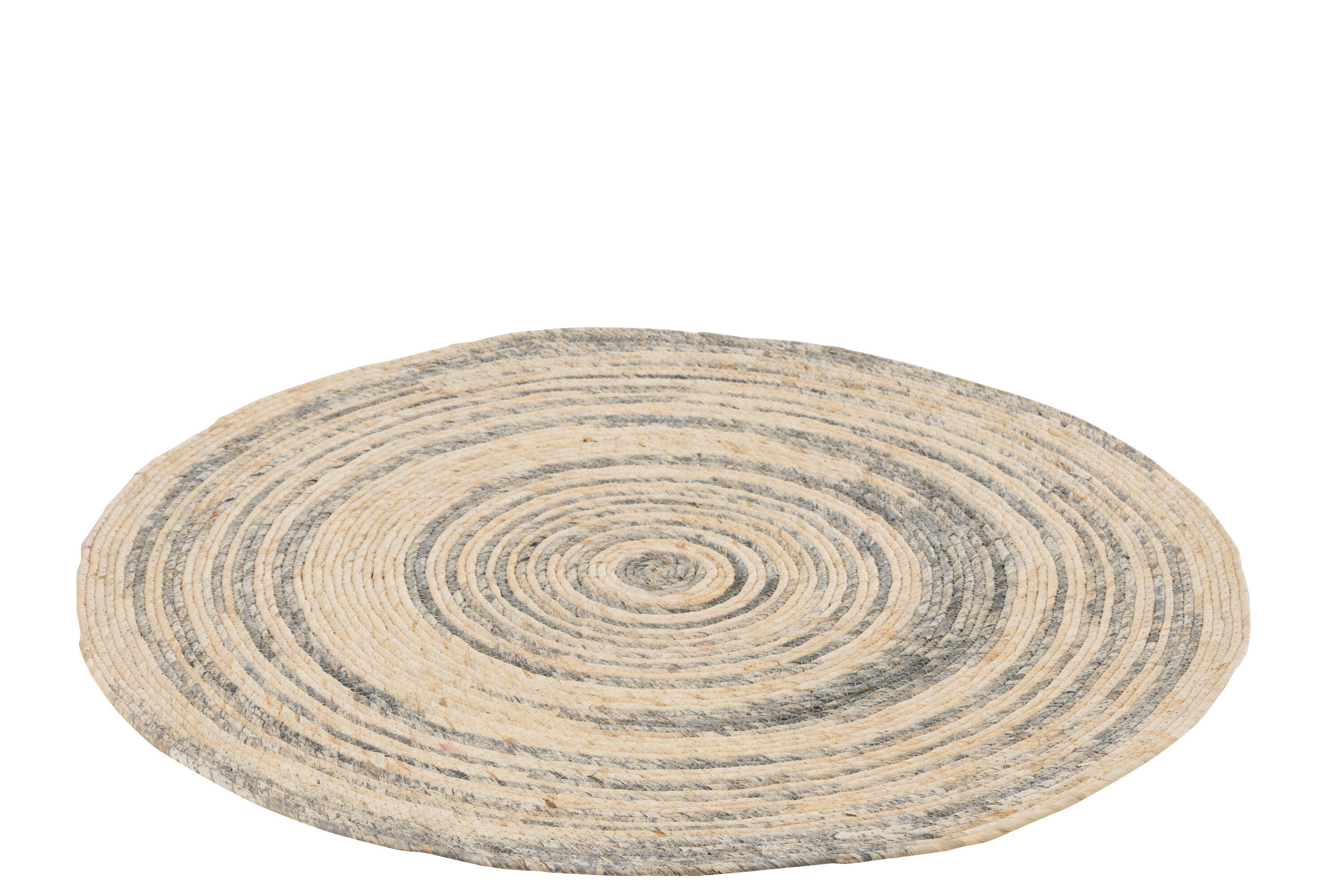 TAPIS ROND MAÏS BEIGE/BLEU