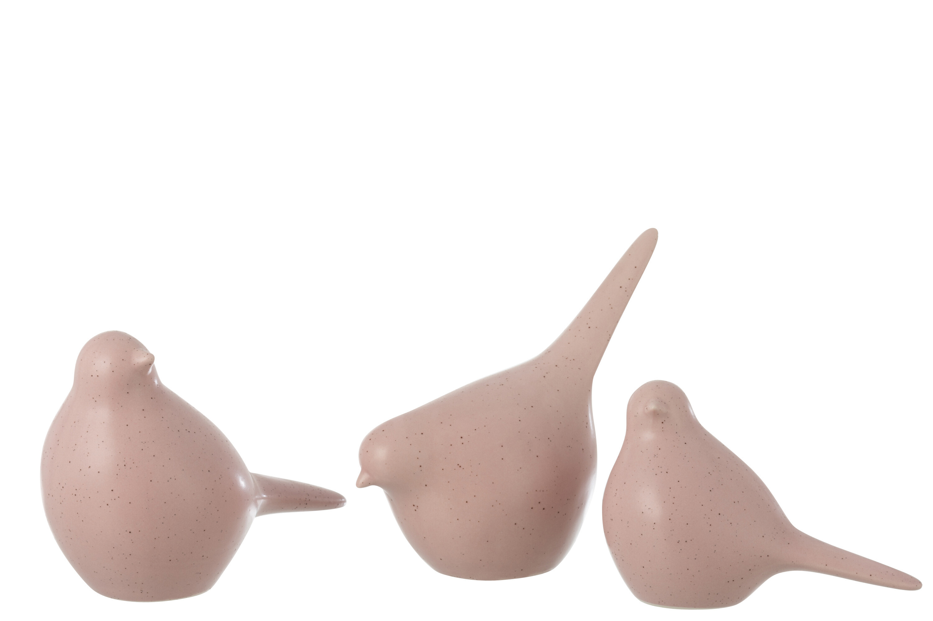 SET 3 OISEAUX PORC BEIGE