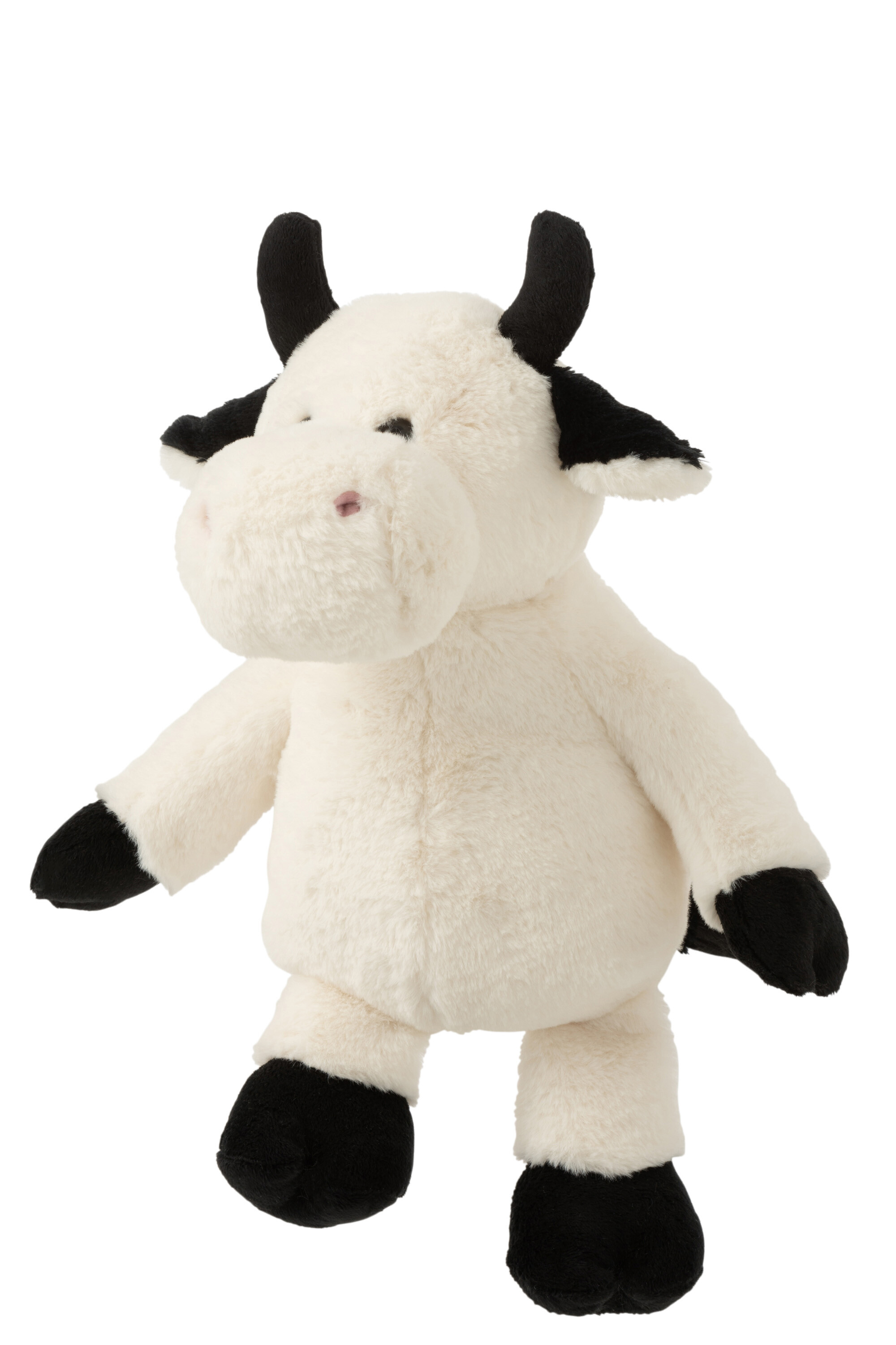 VACHE PELUCHE ECRU/NOIR L