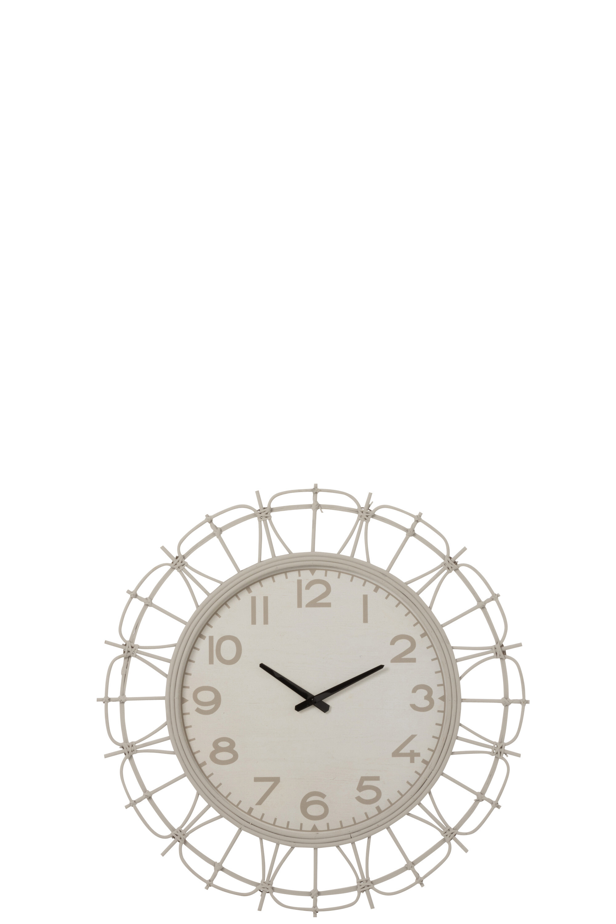 HORLOGE ROND BAMBOU GRIS CLAIR