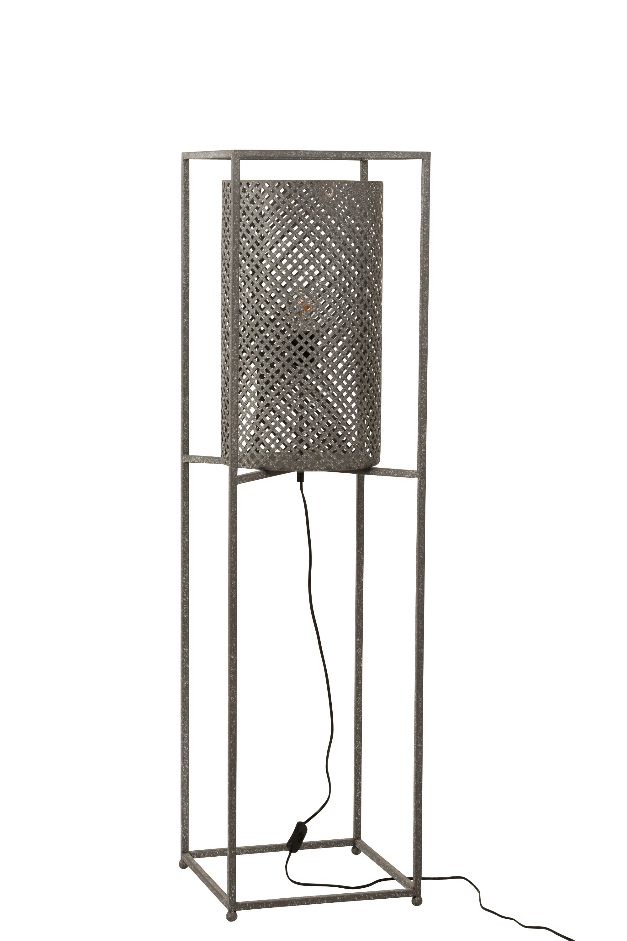 LAMPE DROITE AJOURE MET GRIS S