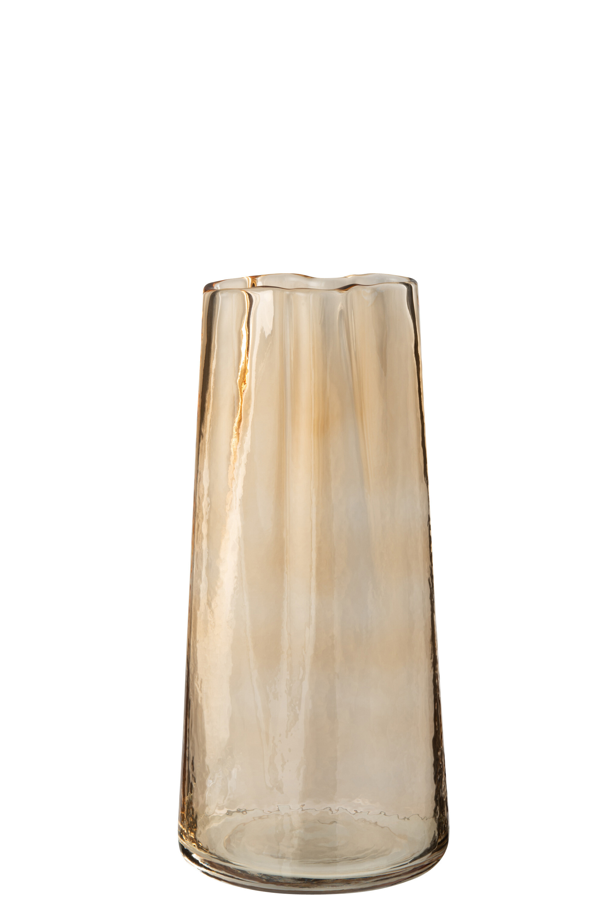 VASE HAUT IRREG VERRE OCRE