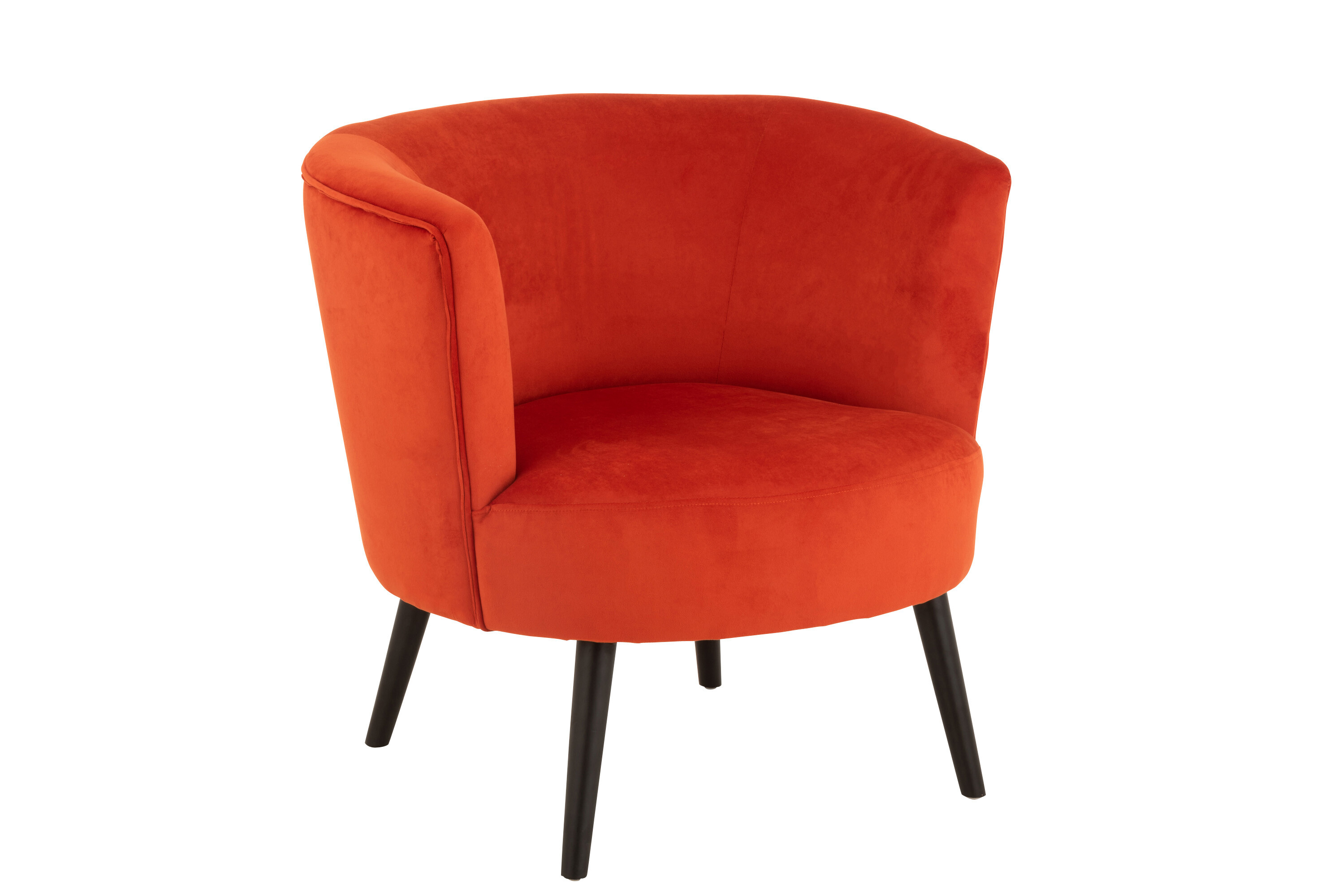 CHAISE CUVE TEX/BOIS ORANGE