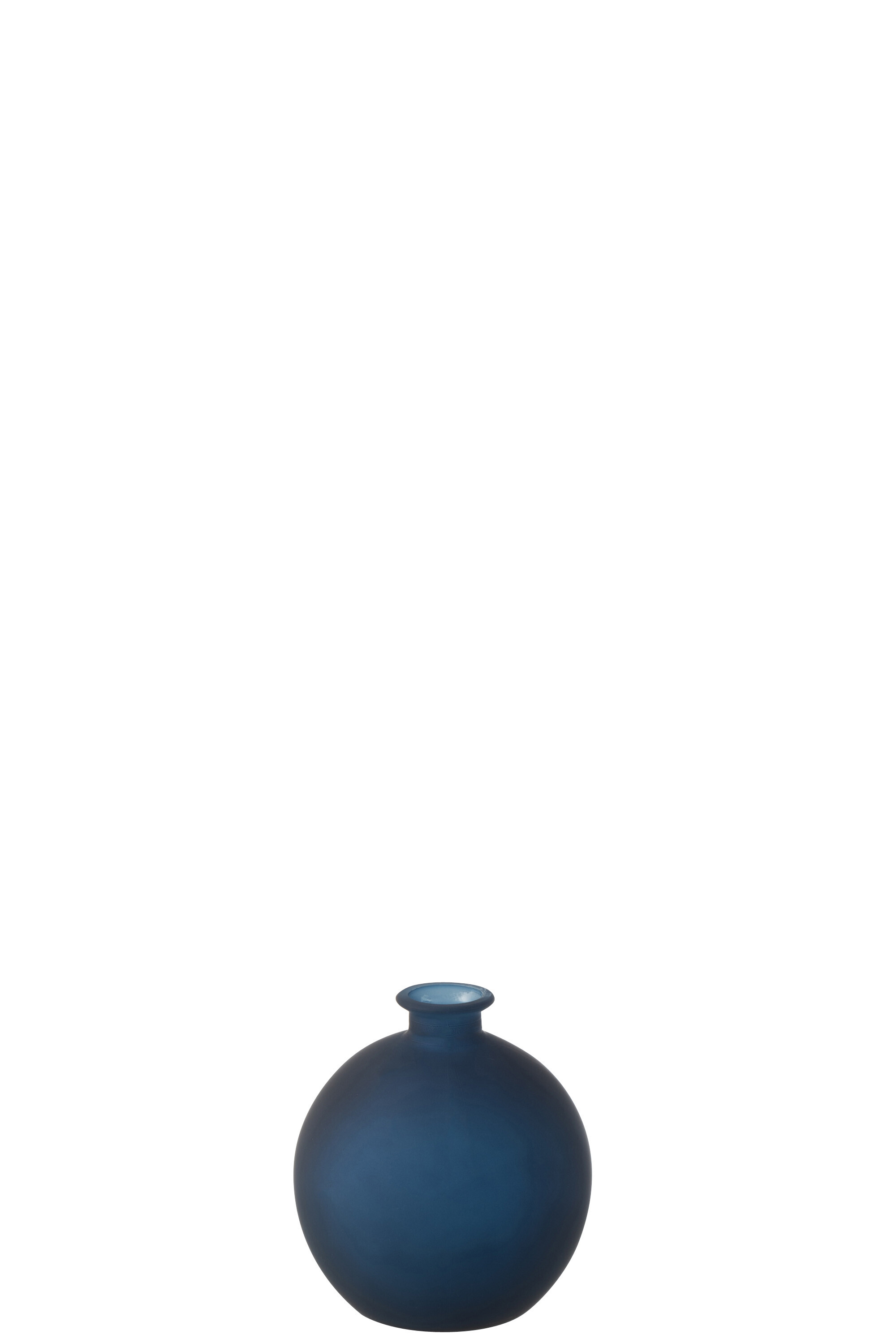 VASE BOULE VERRE MAT BLEU S