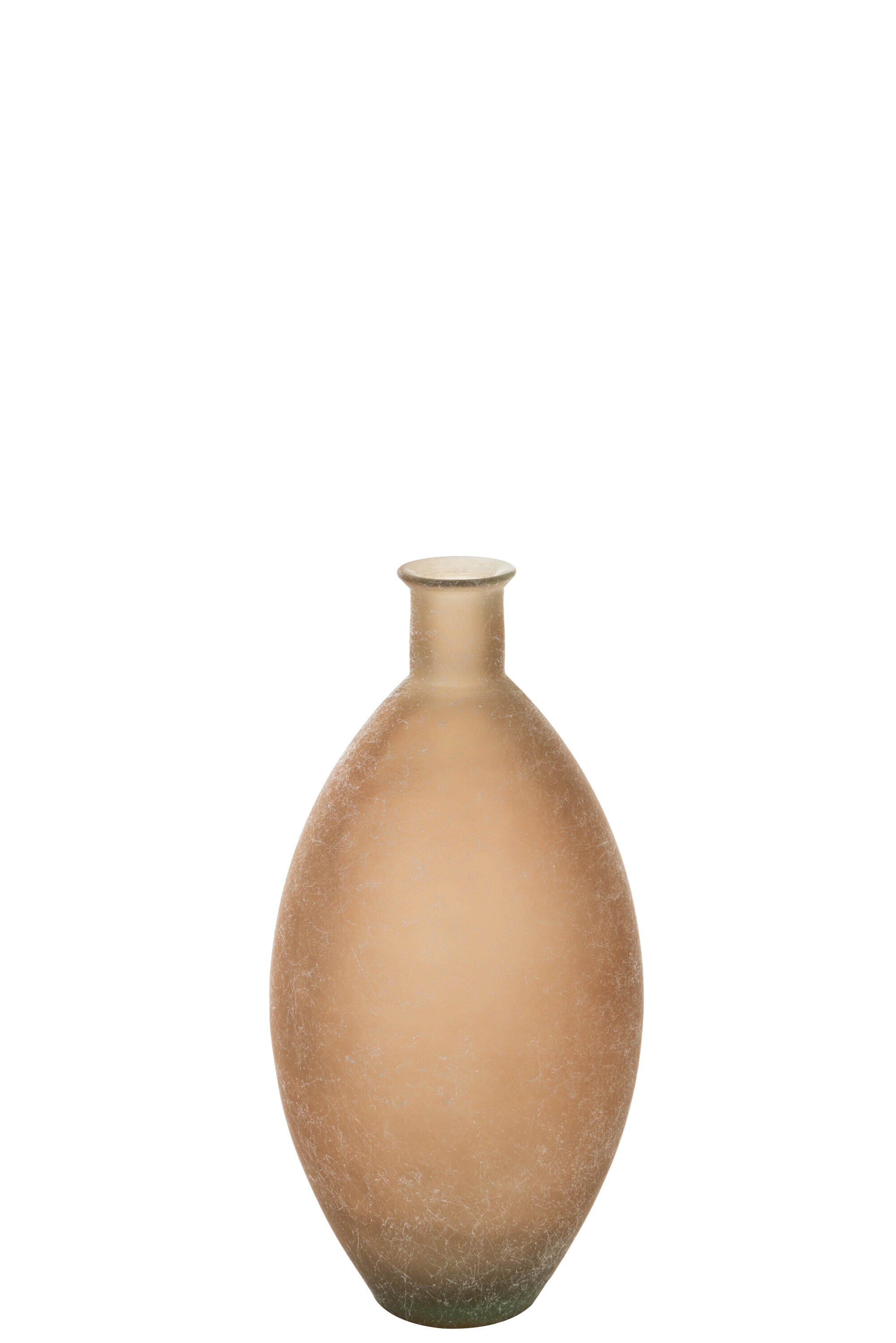 VASE OVALE VERRE BEIGE WASH