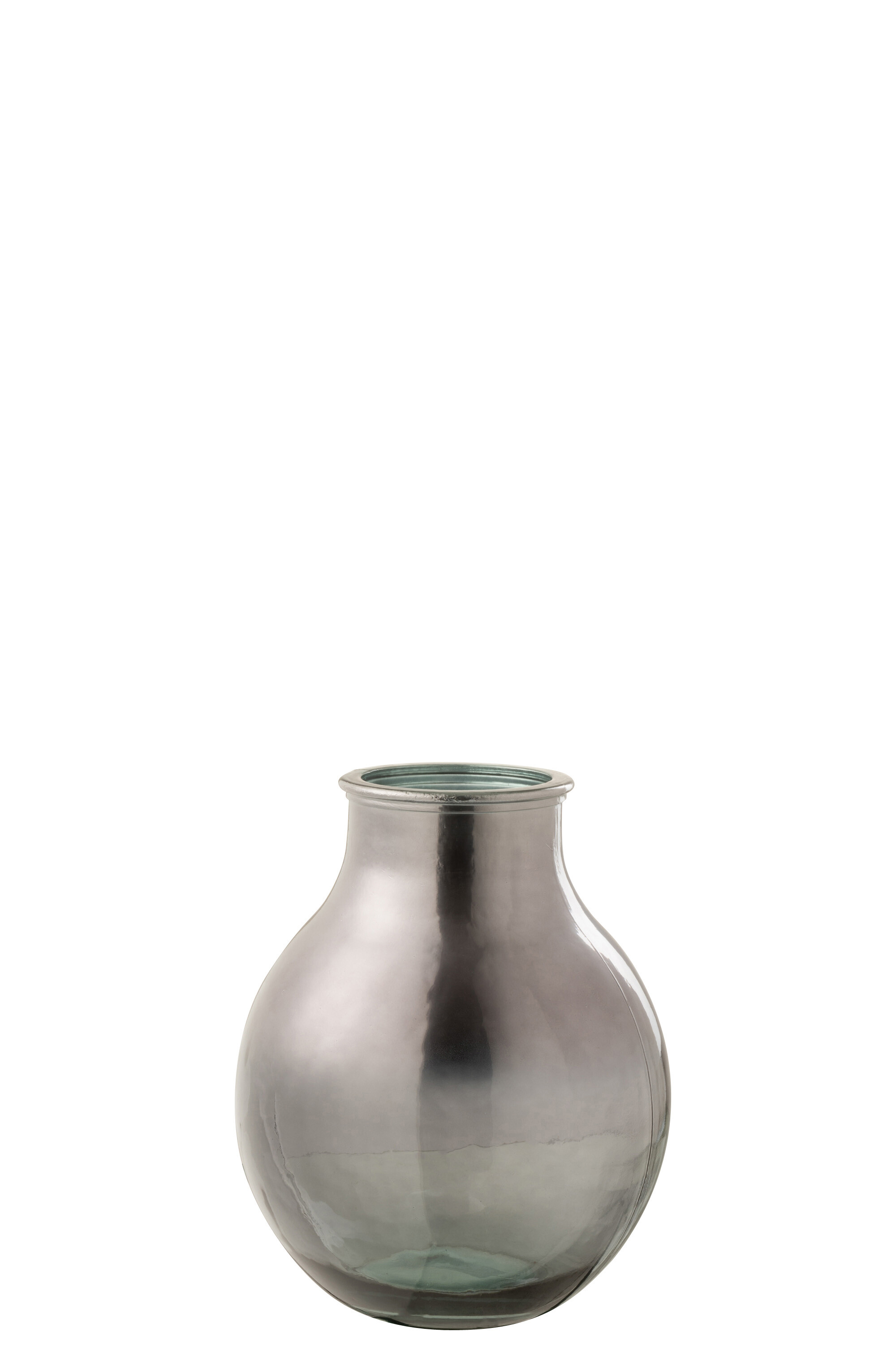 VASE VERRE METALLIQUE GRIS