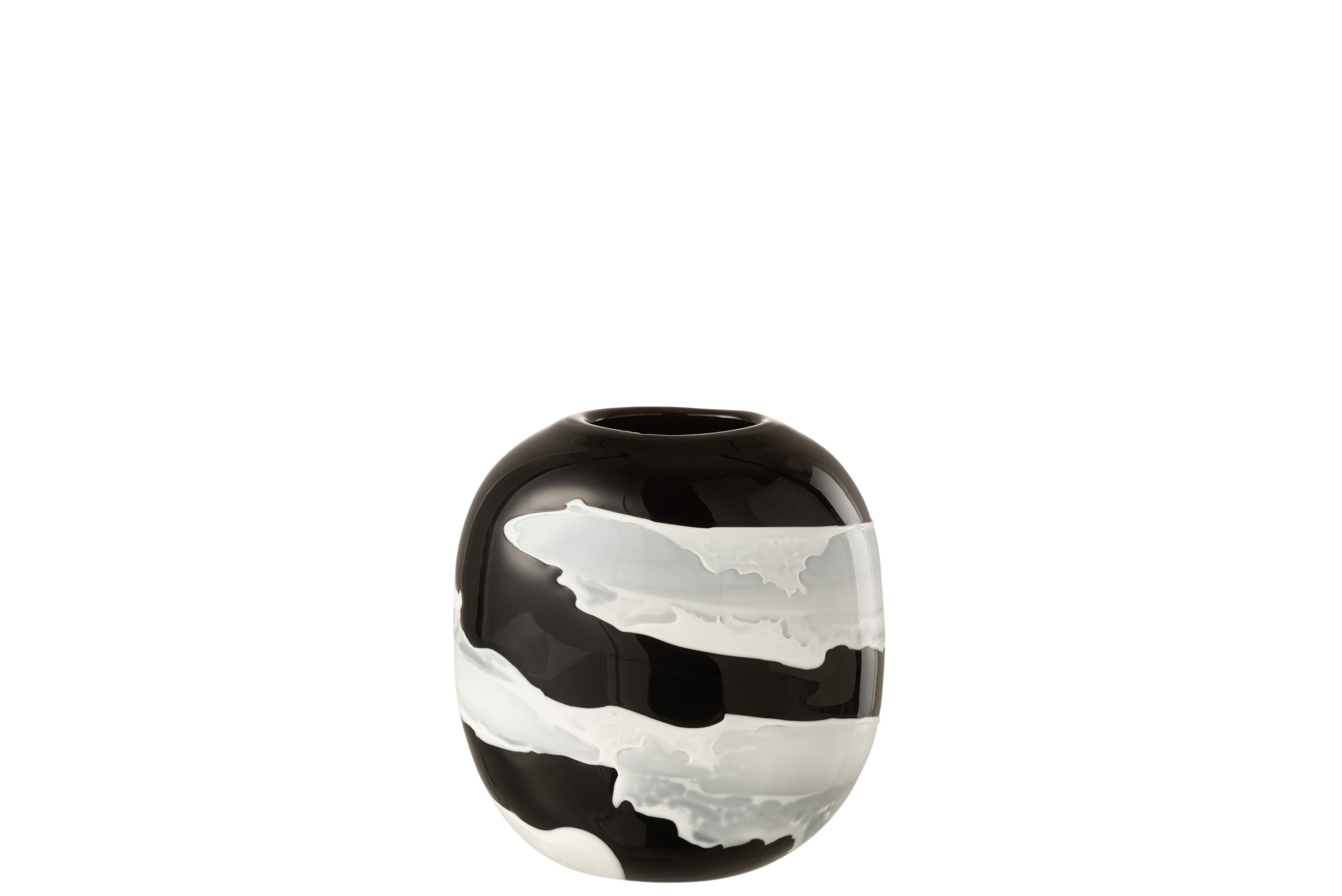 VASE MILANO VERRE BLA/NOIR S