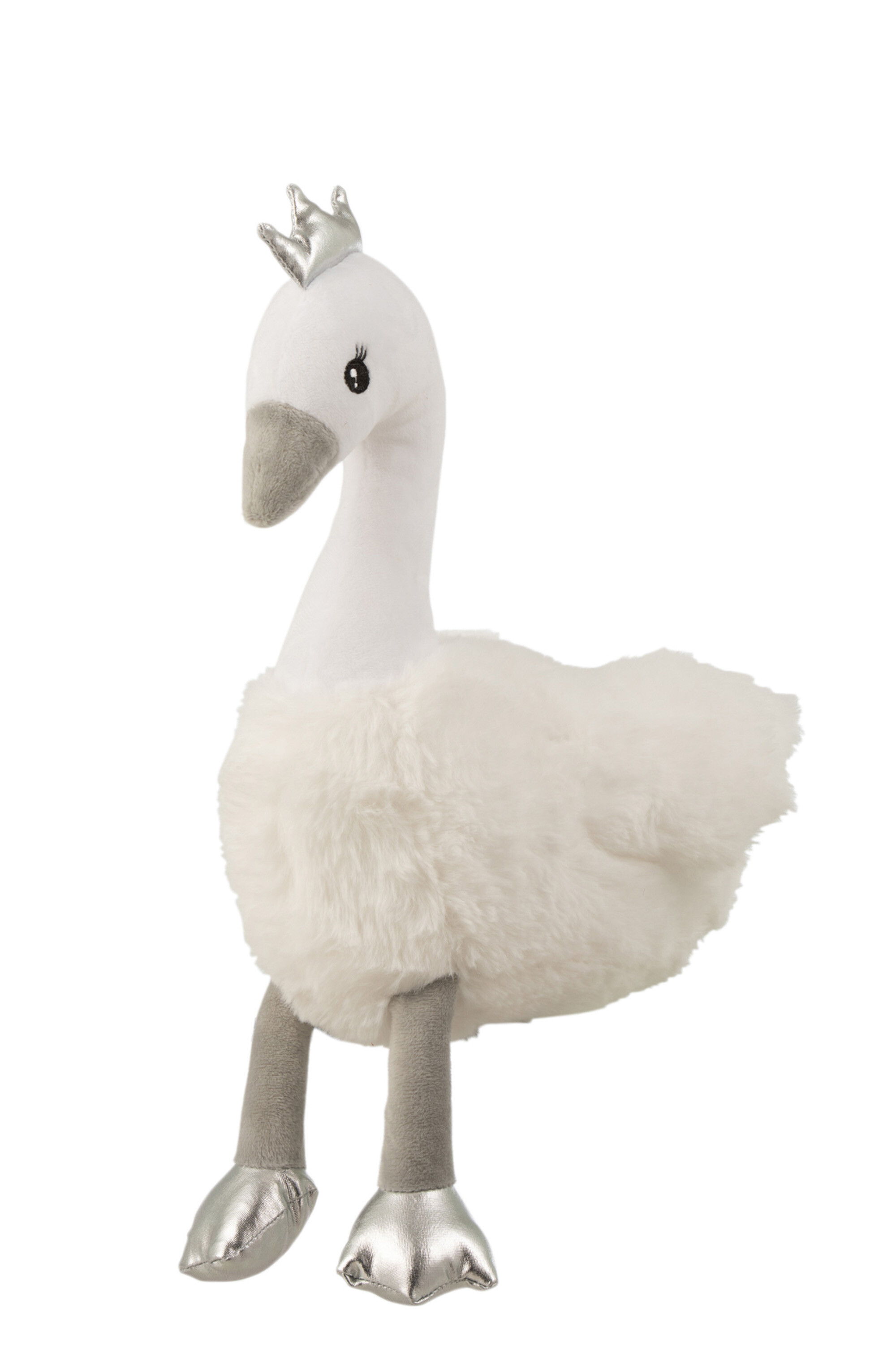 CYGNE PELUCHE BLANC/GRIS/AR L