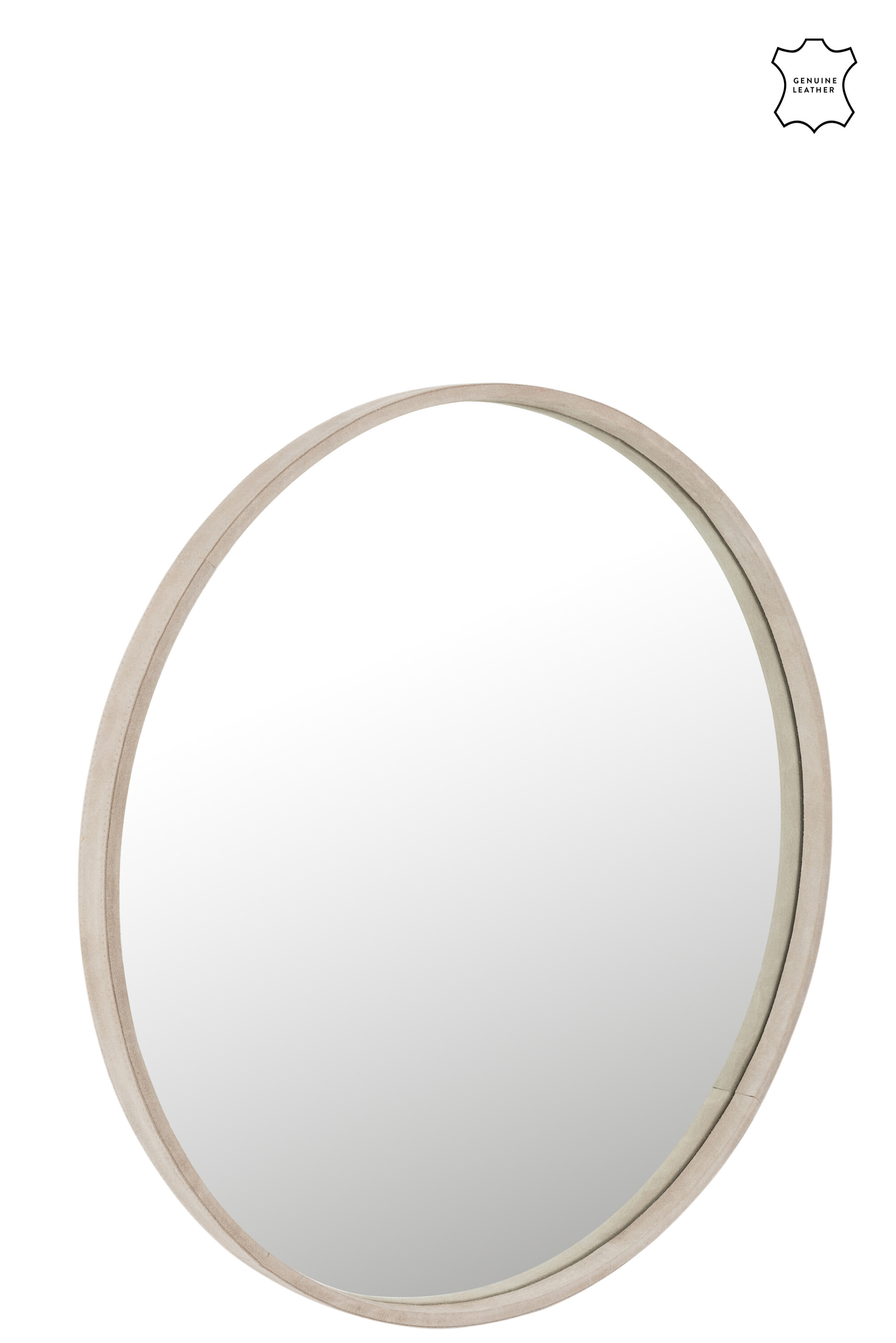 MIROIR RONC CUIR BEIGE L