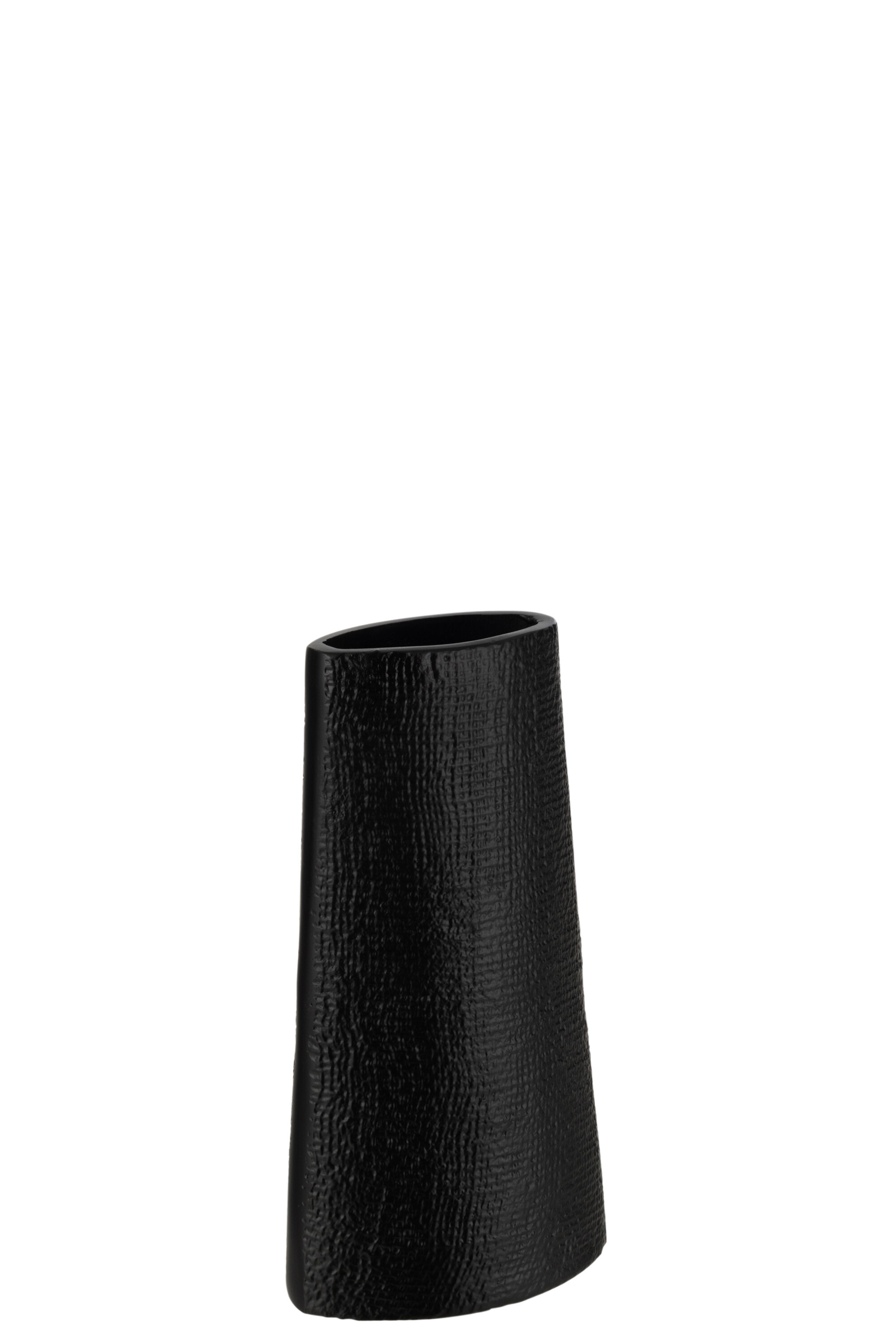 VASE TEXTURE JUTE ALU NOIR S