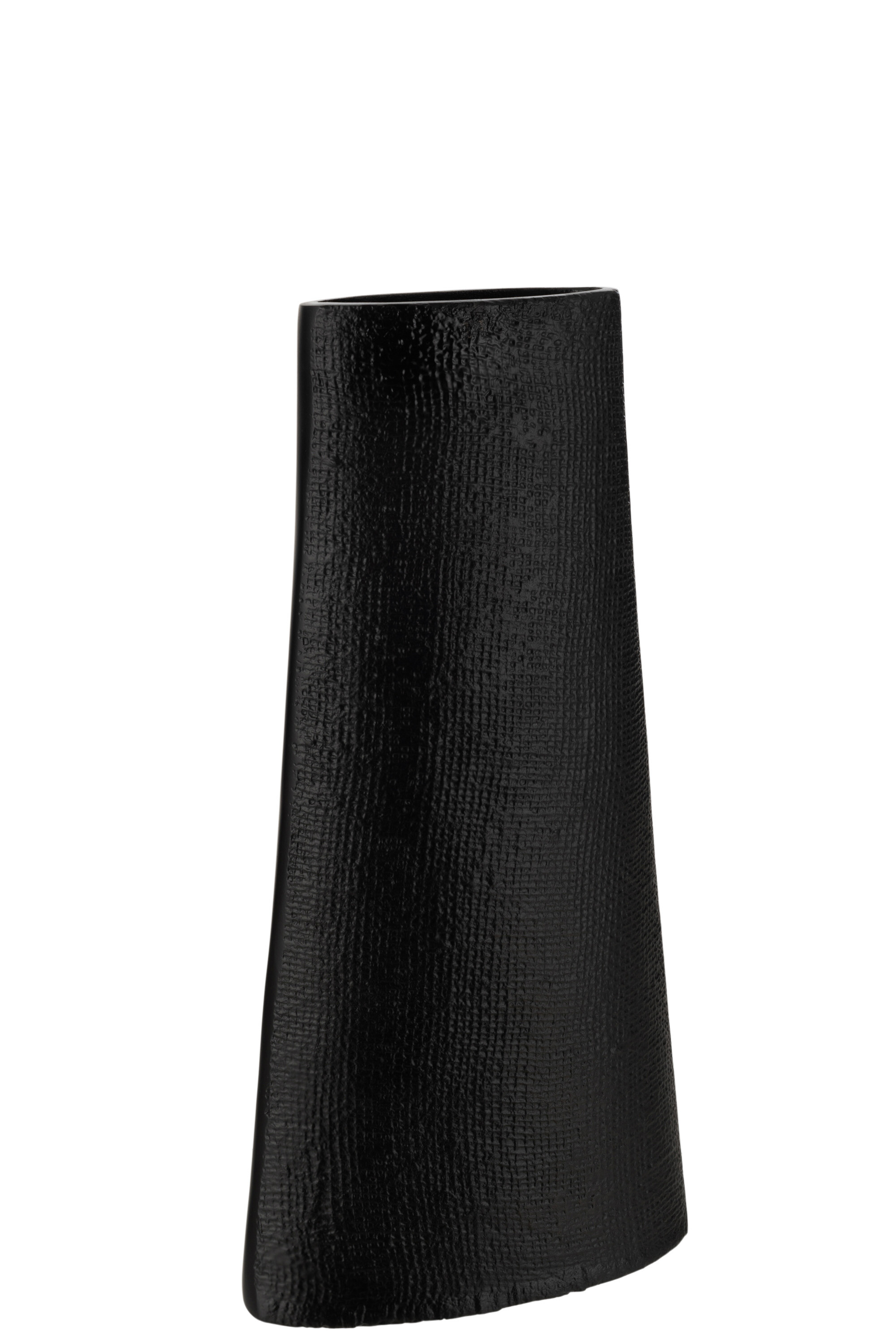 VASE TEXTURE JUTE ALU NOIR L