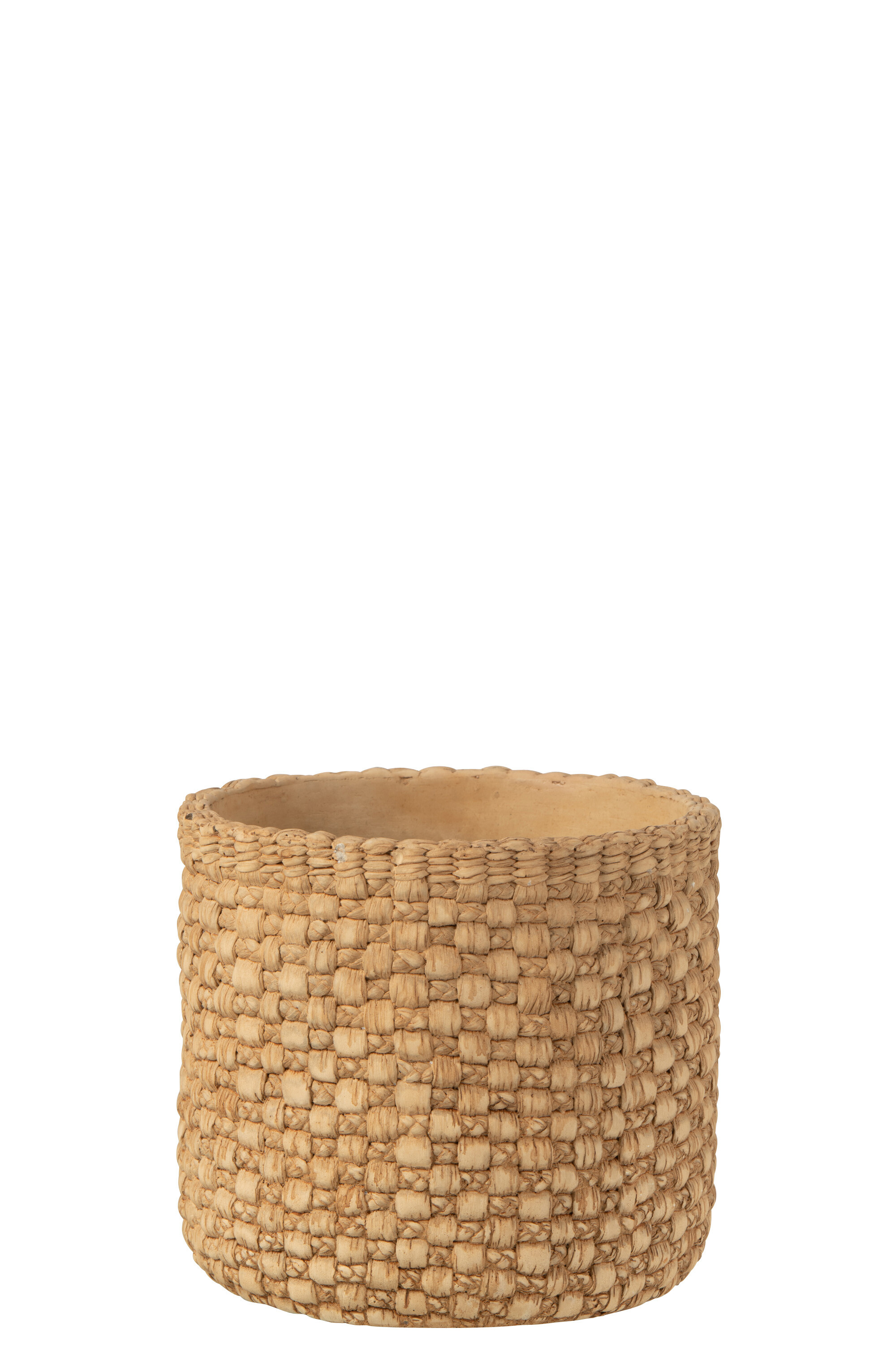 FLOWERPOT WOVEN CEMENT BEIGE L