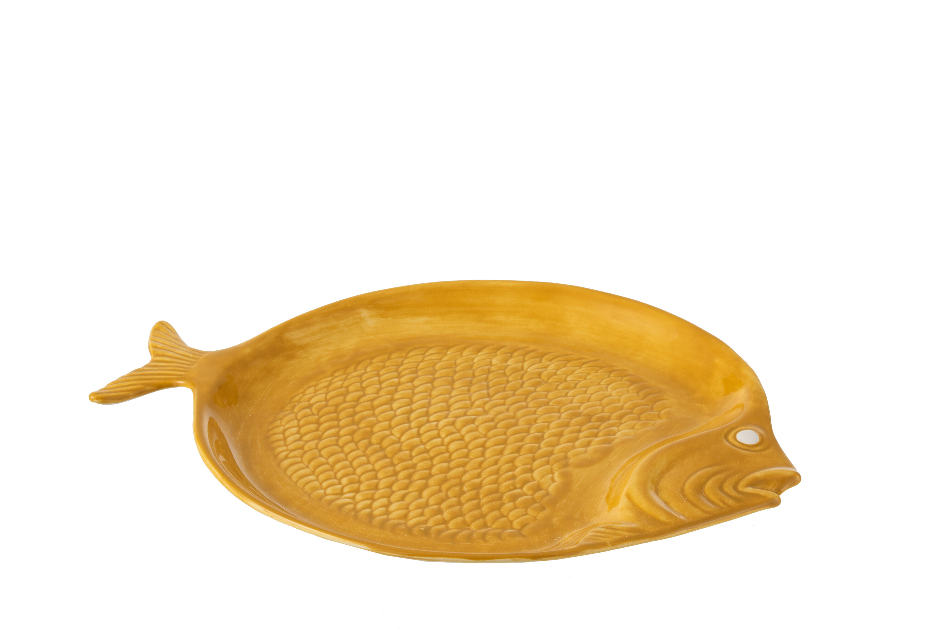 ASSIETTE POISSON CER OCRE S