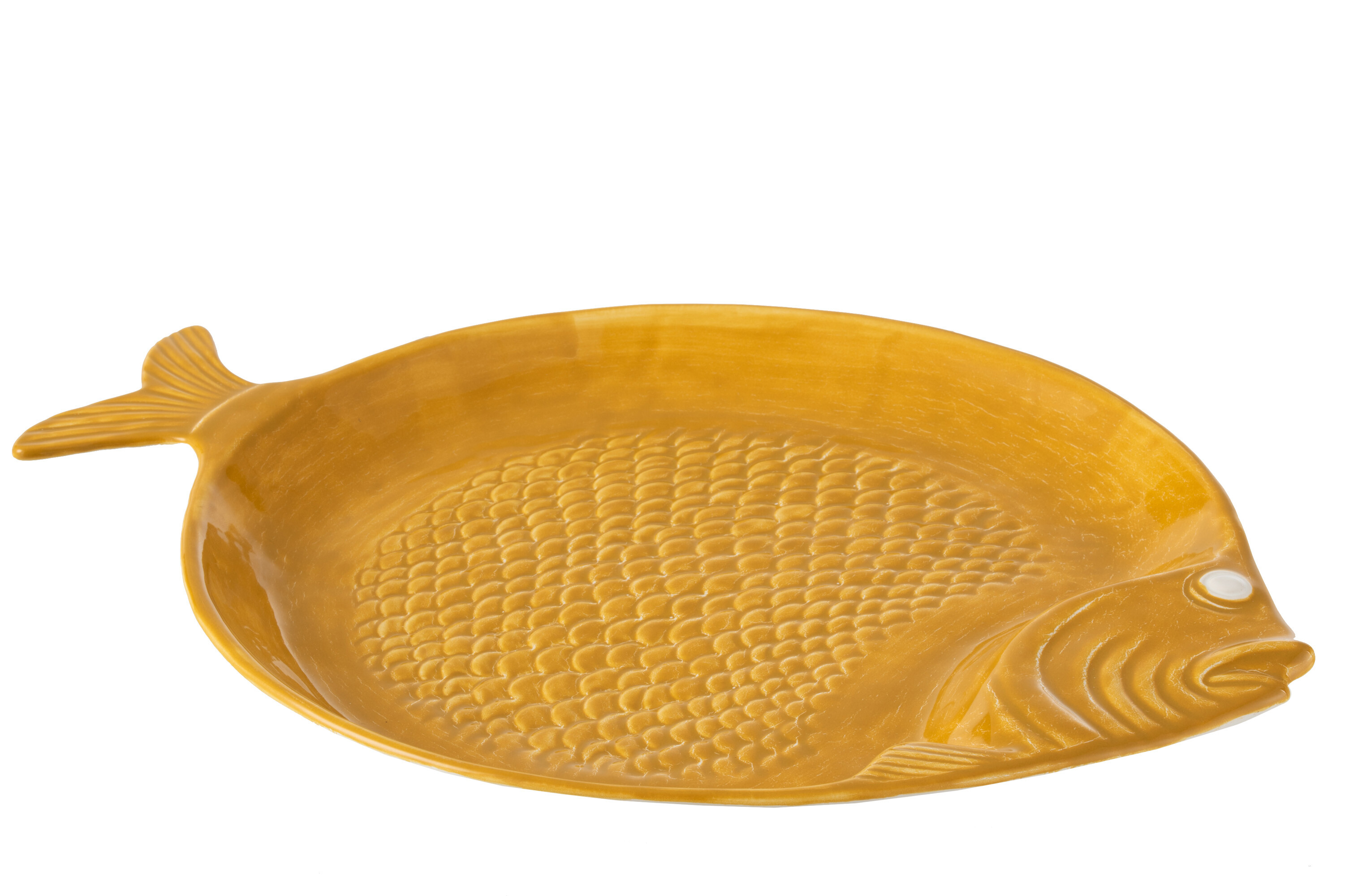 ASSIETTE POISSON CER OCRE L