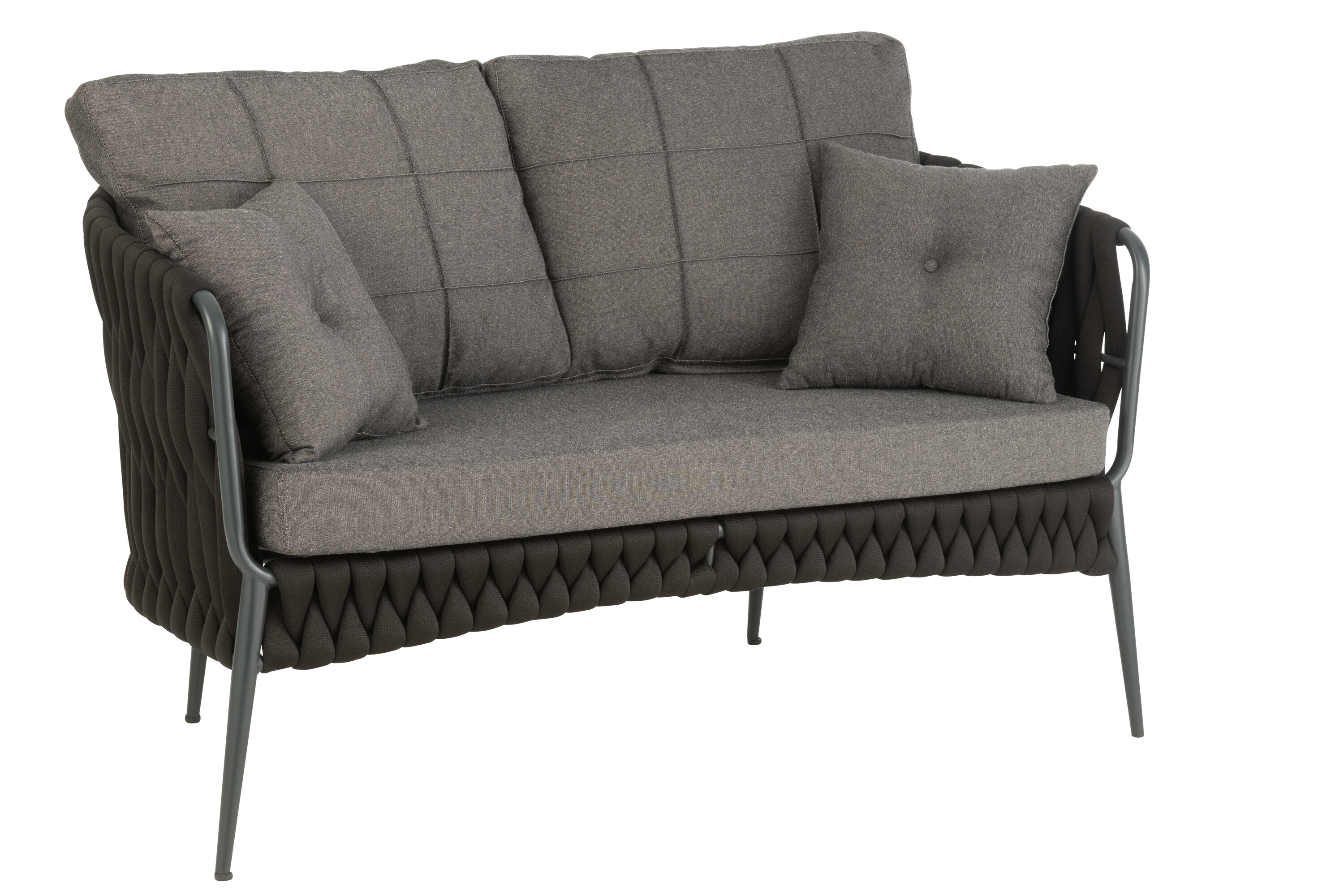 SOFA+COUS 2P MET/CORDE NOIR