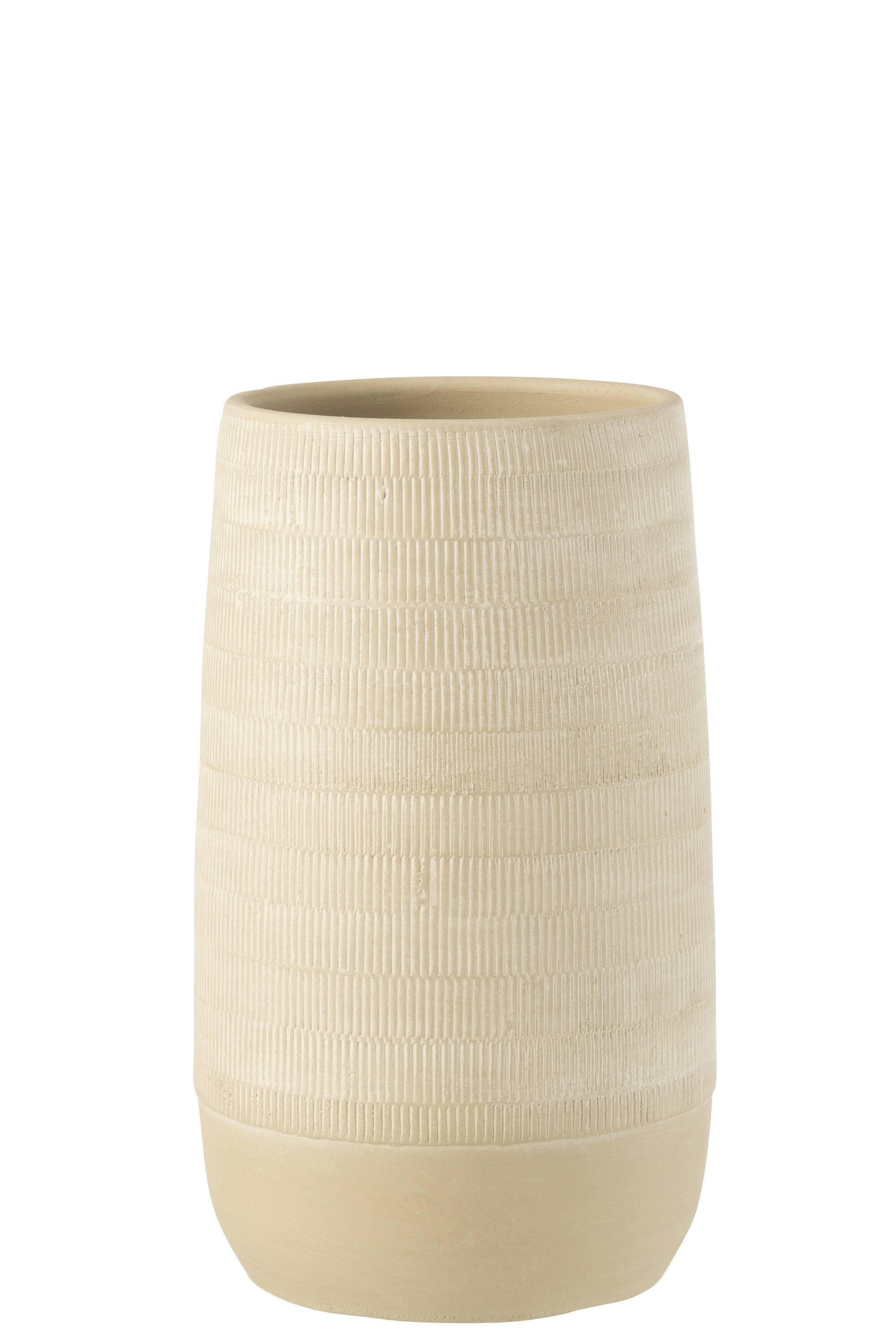 POT OVAL LIGNES VERT TC BEIGE 