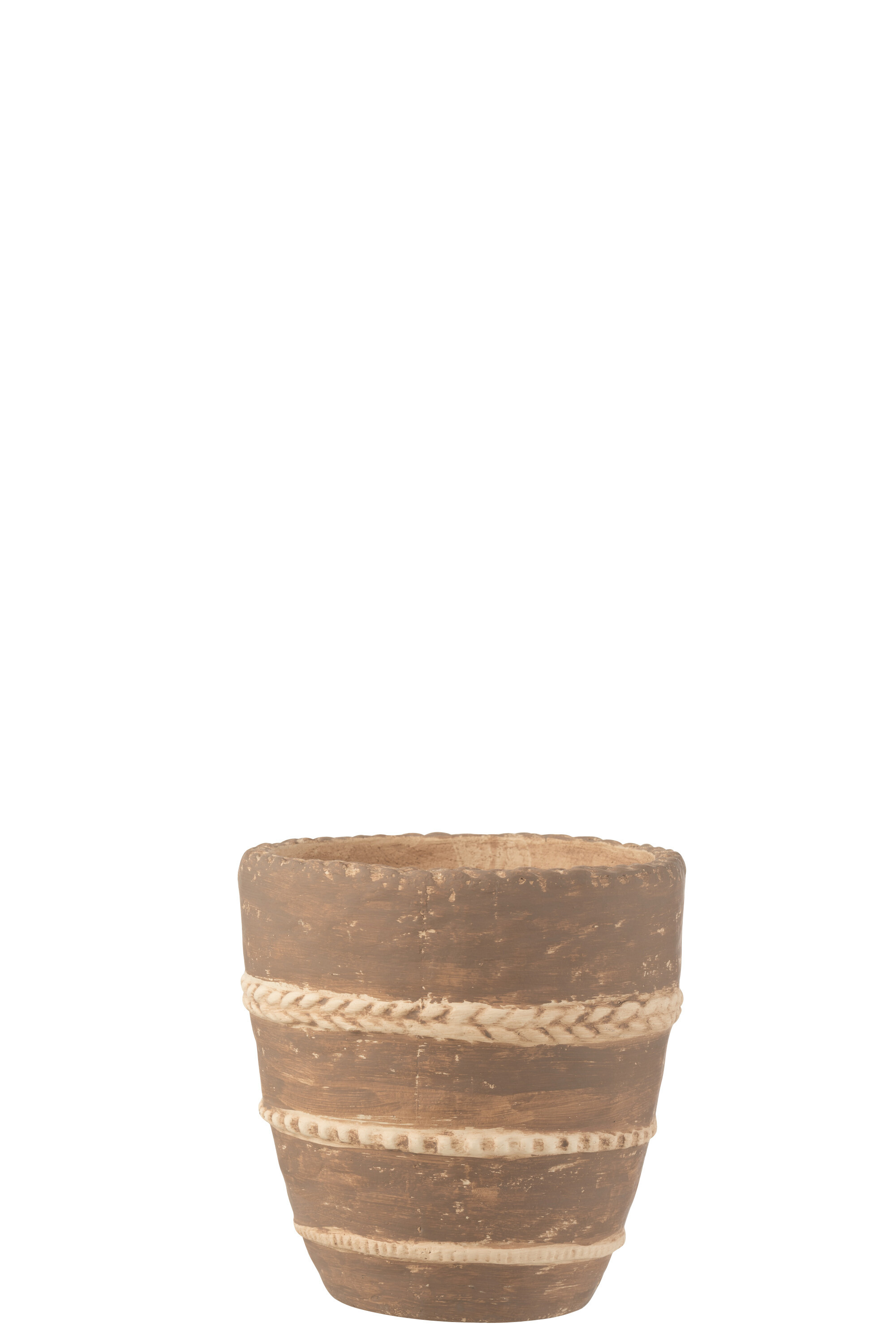 CACHE POT TRESSE TC MARRON L