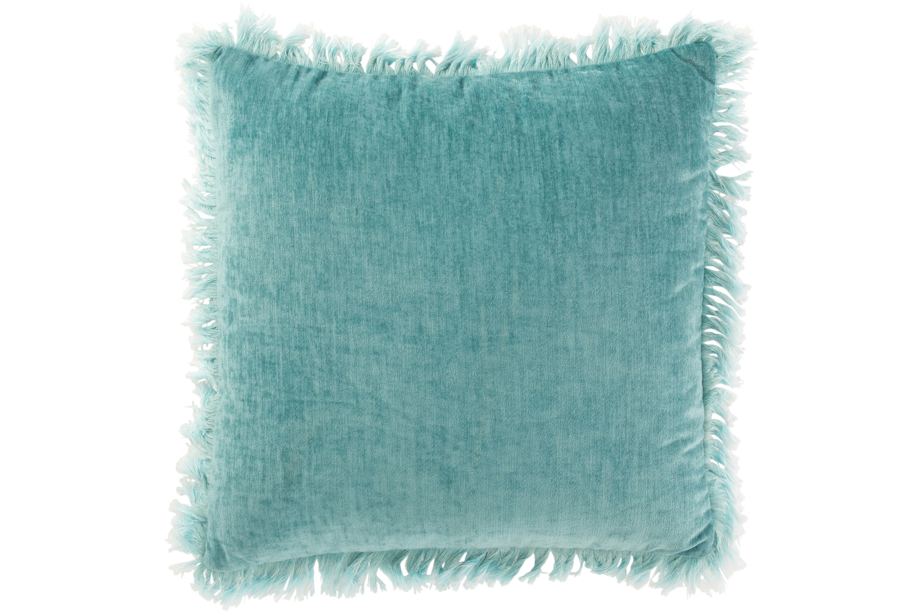 COUSSIN FRANGE POLY TURQUOISE 