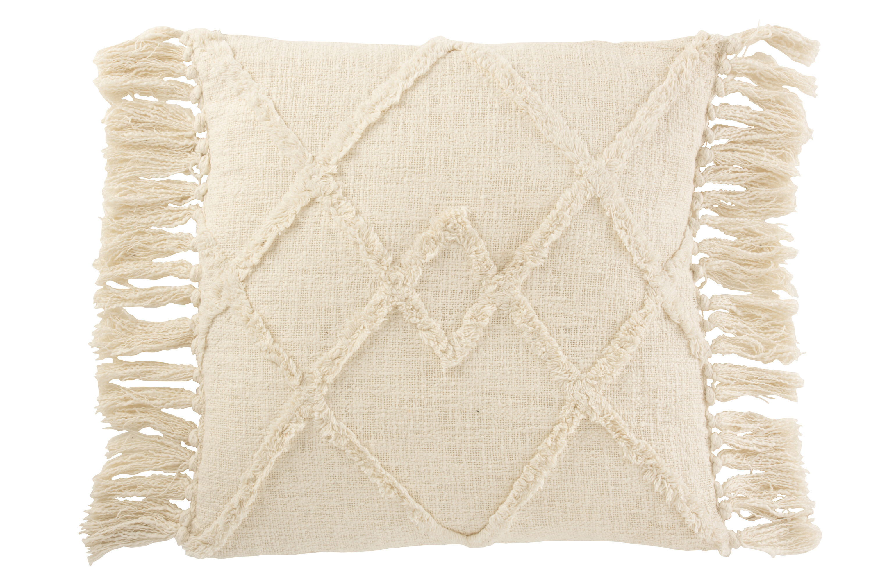 COUSSIN RECT POMP COTON BEIGE 