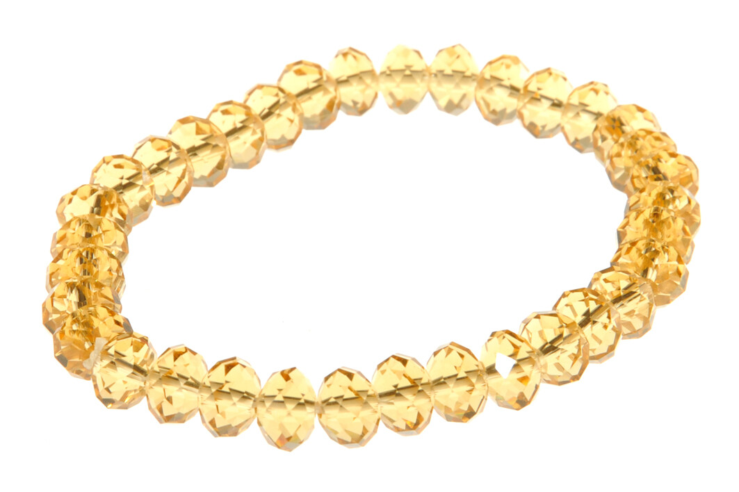 BRACELET ELAST.6X8MM CRYST JAUNE