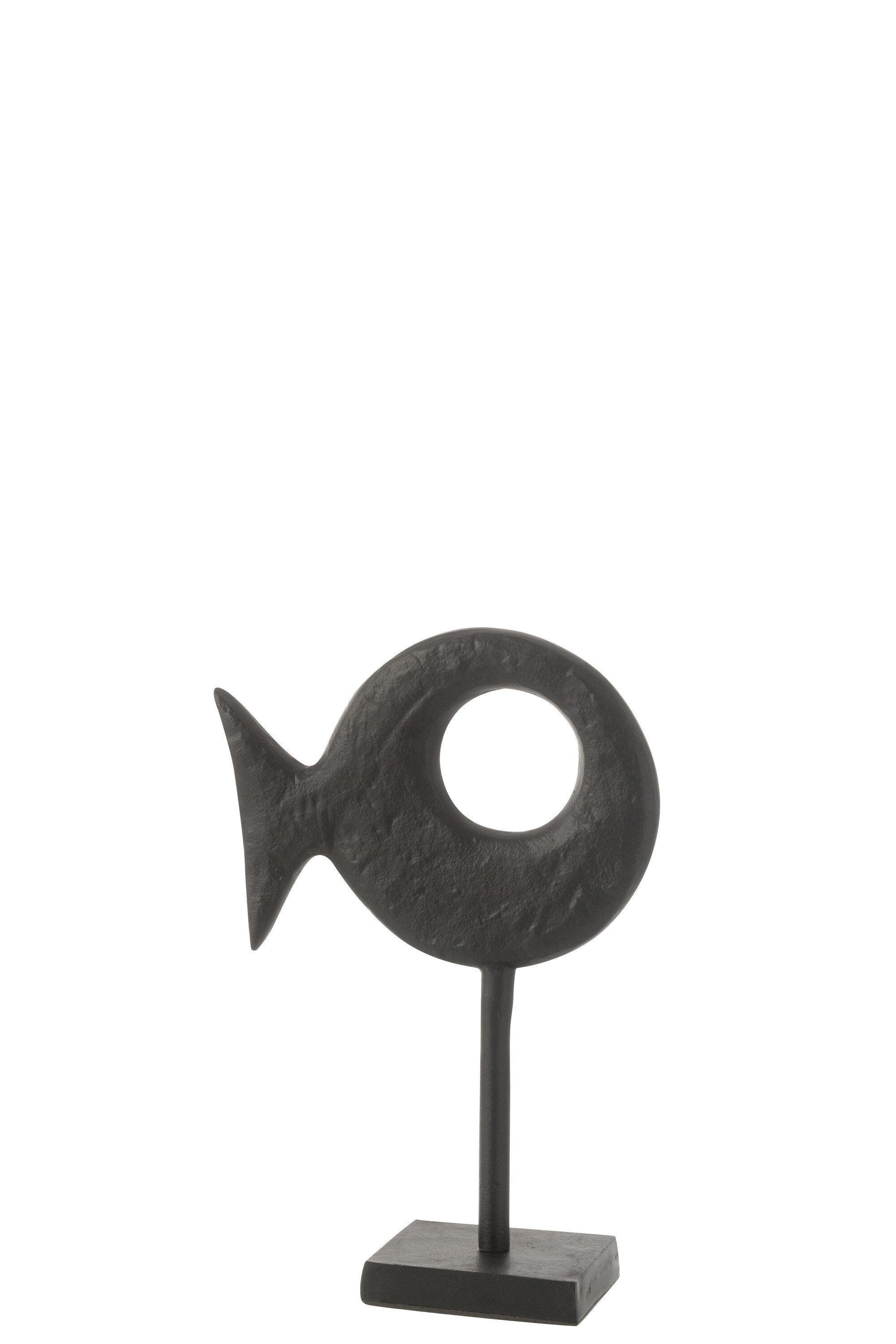 FIGURINE POISS/PIED ALU NOIR S