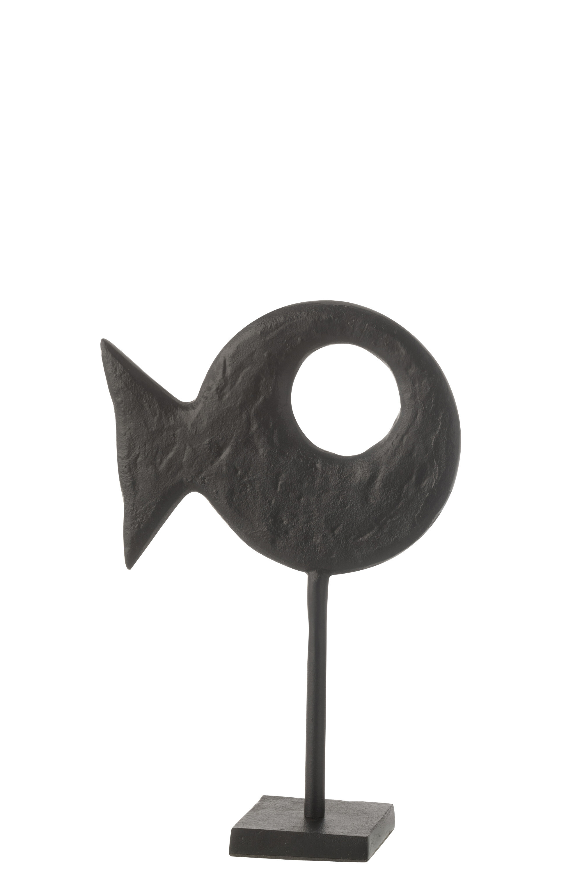 FIGURINE POISS/PIED ALU NOIR L