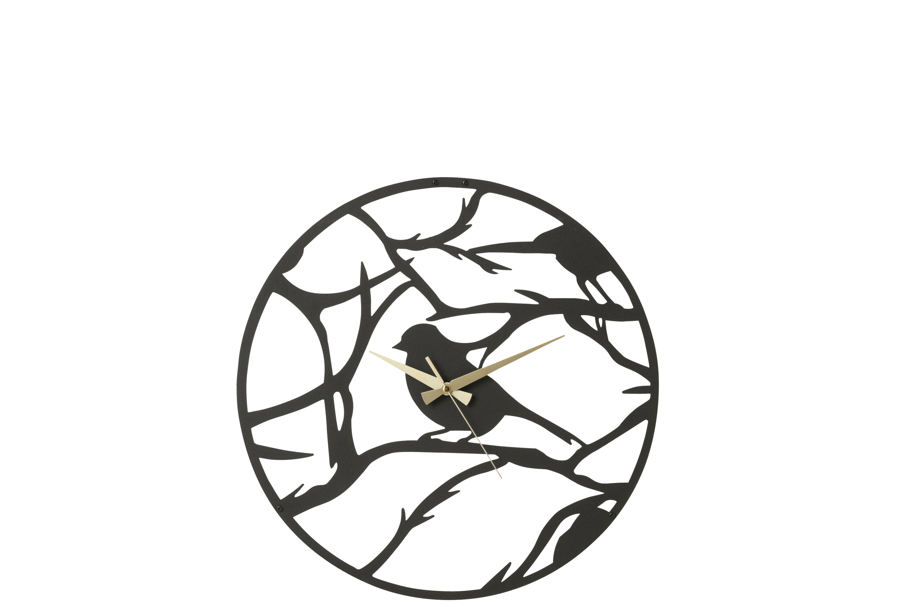 HORLOGE OISEAU METAL NOIR