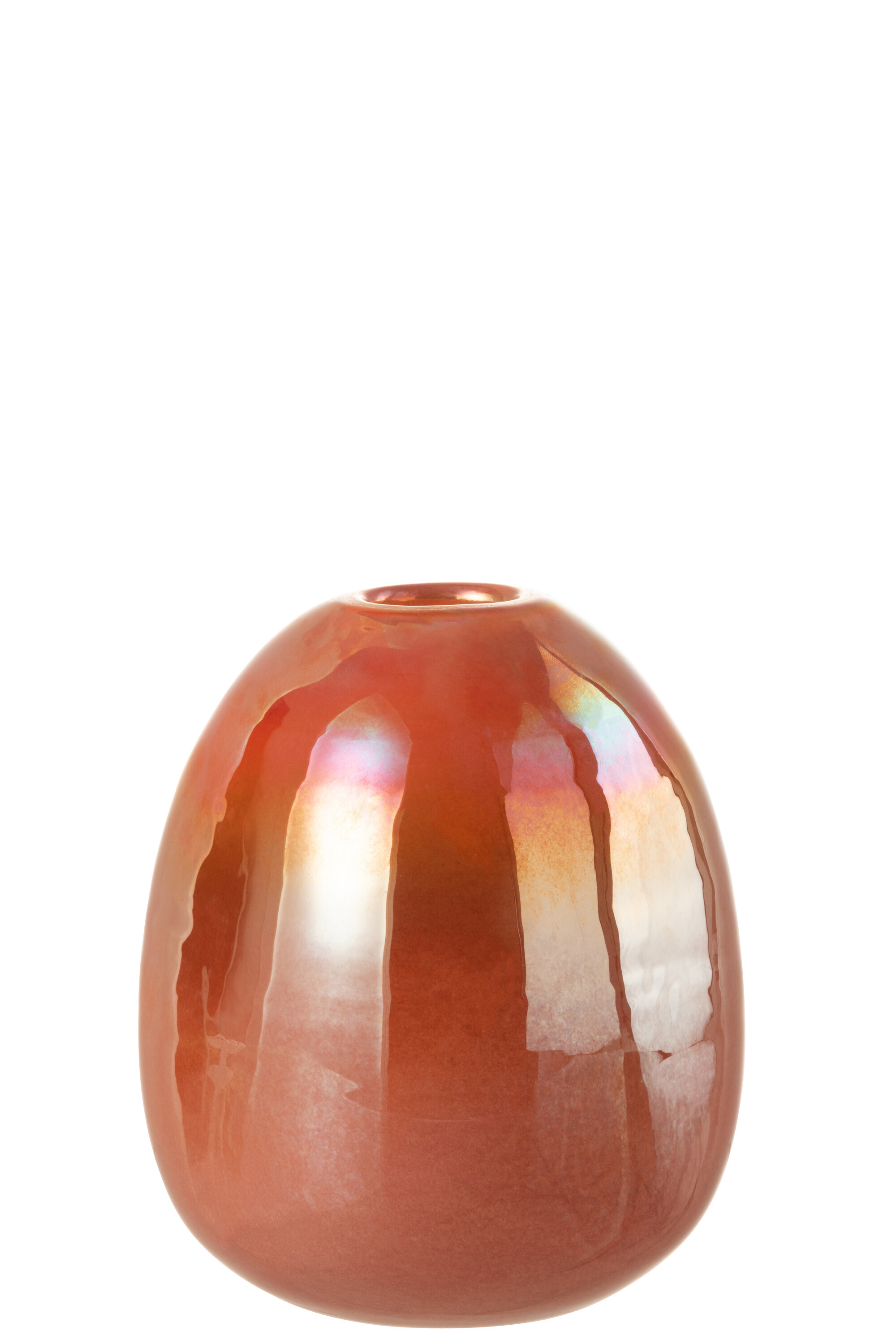 VASE BOULE VERRE ROUGE M