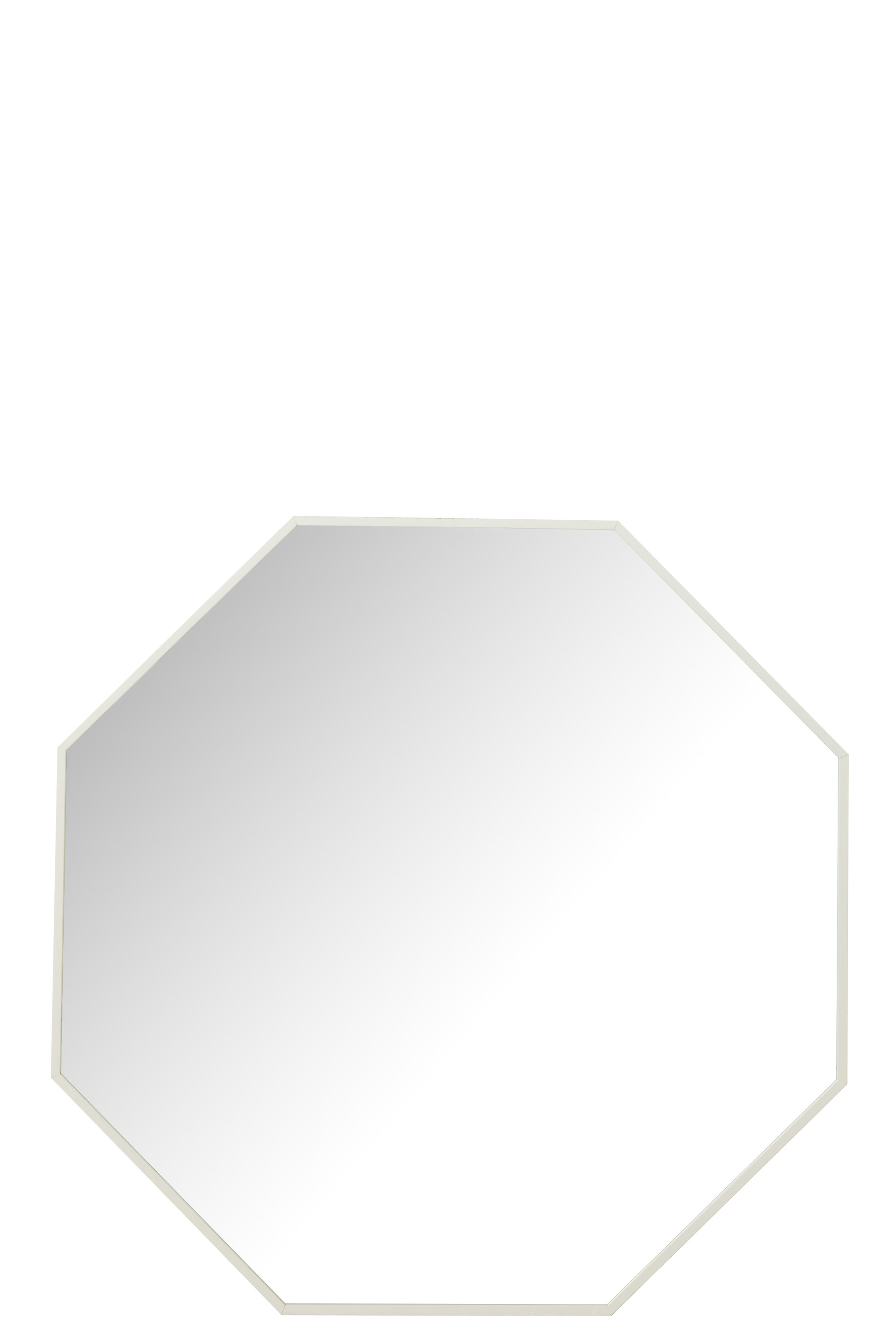 MIROIR OCTO VERRE/MET BLANC