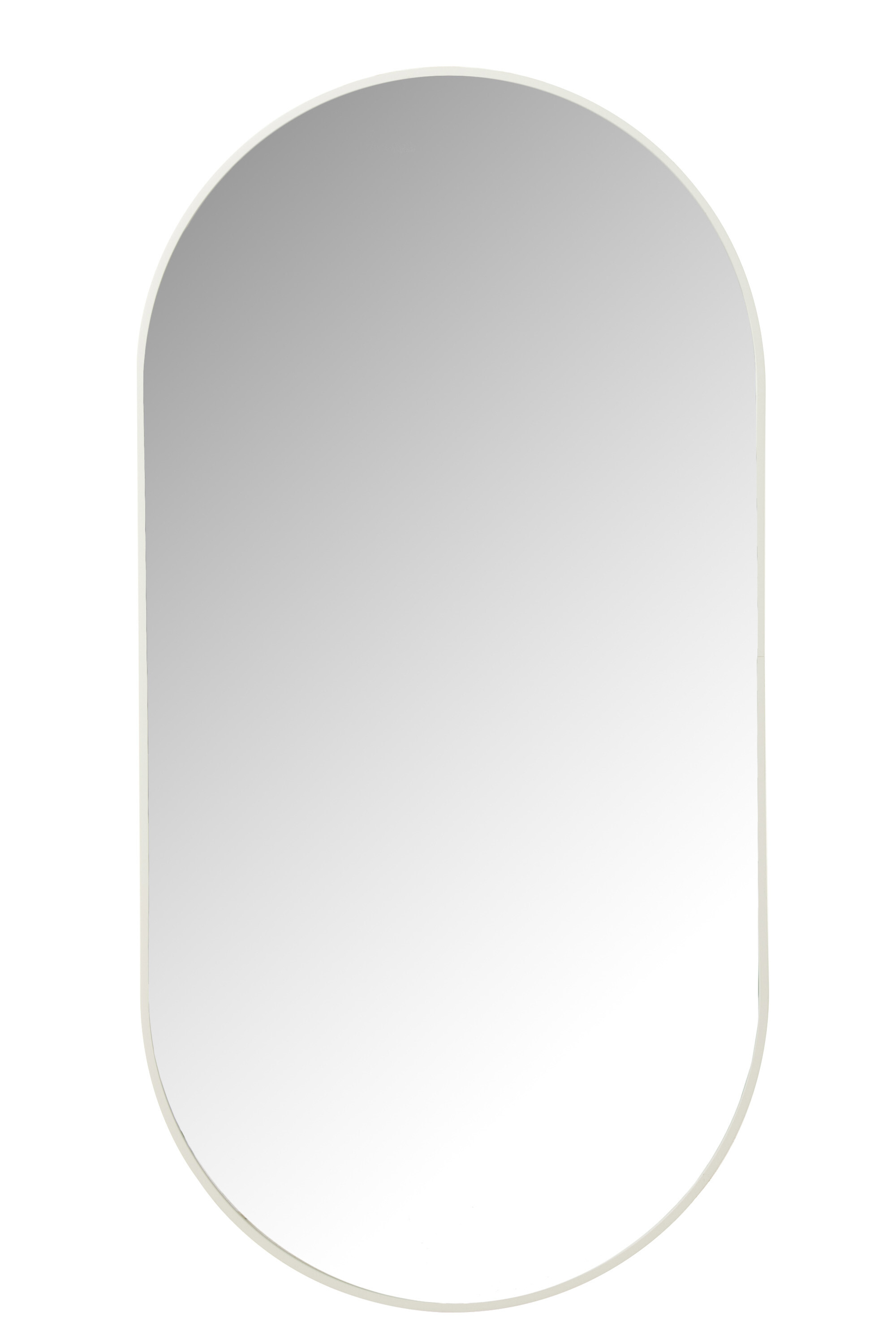 MIROIR OVALE VERRE/METAL BLANC