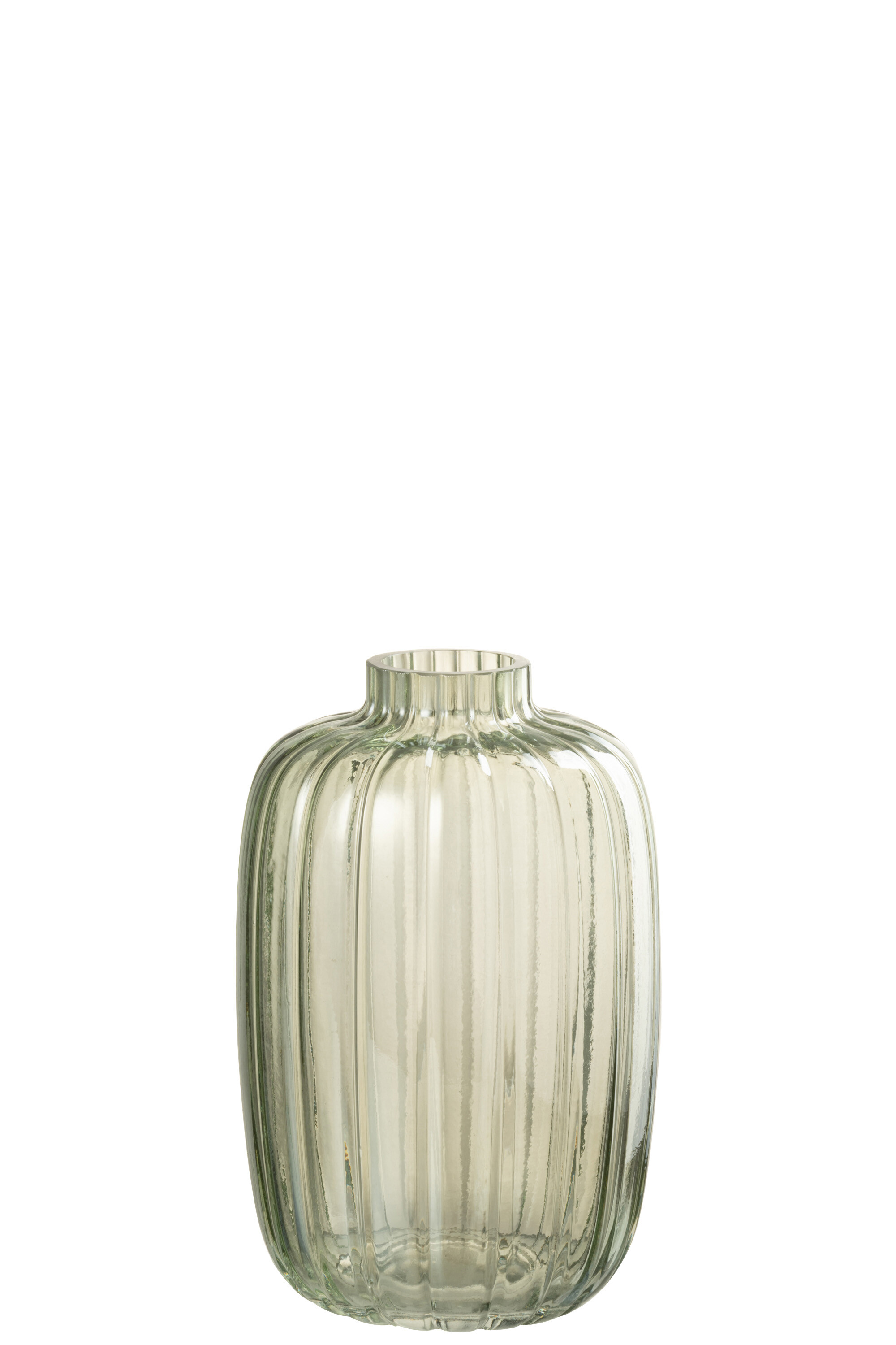 VASE LIGNES VERRE VERT S