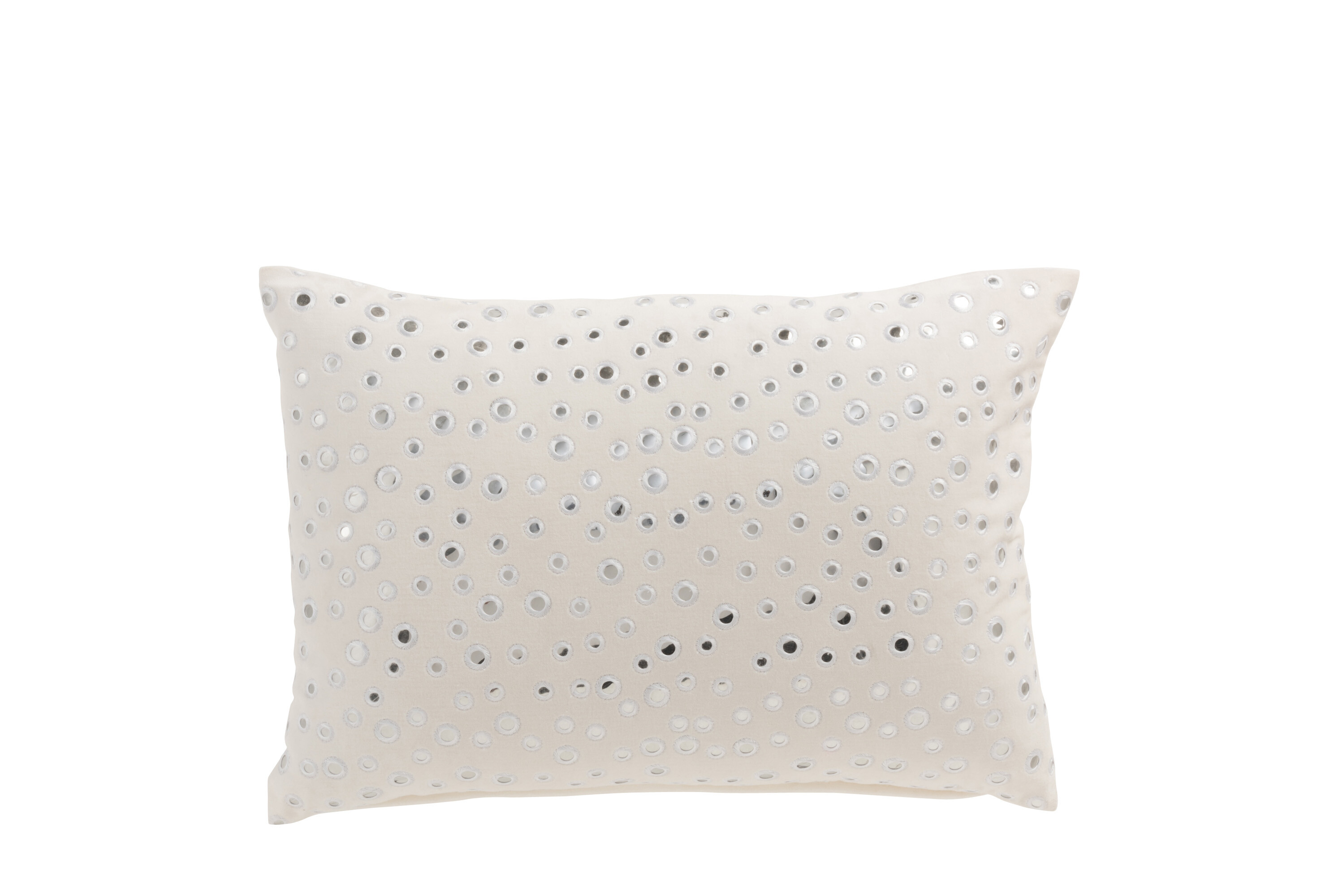 COUSSIN RECT MIROIR VEL BLANC