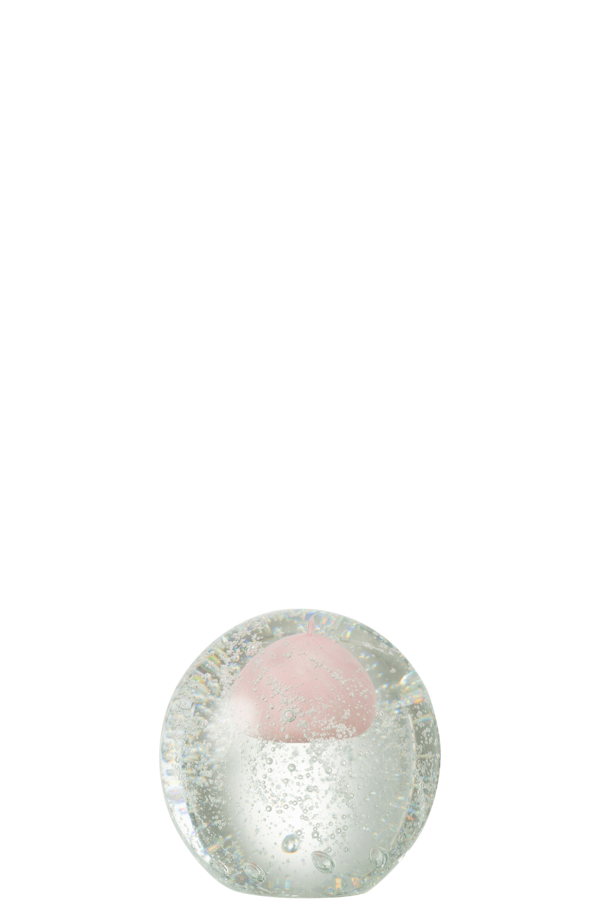 PRESSE PAP BULLE VERRE ROSE M