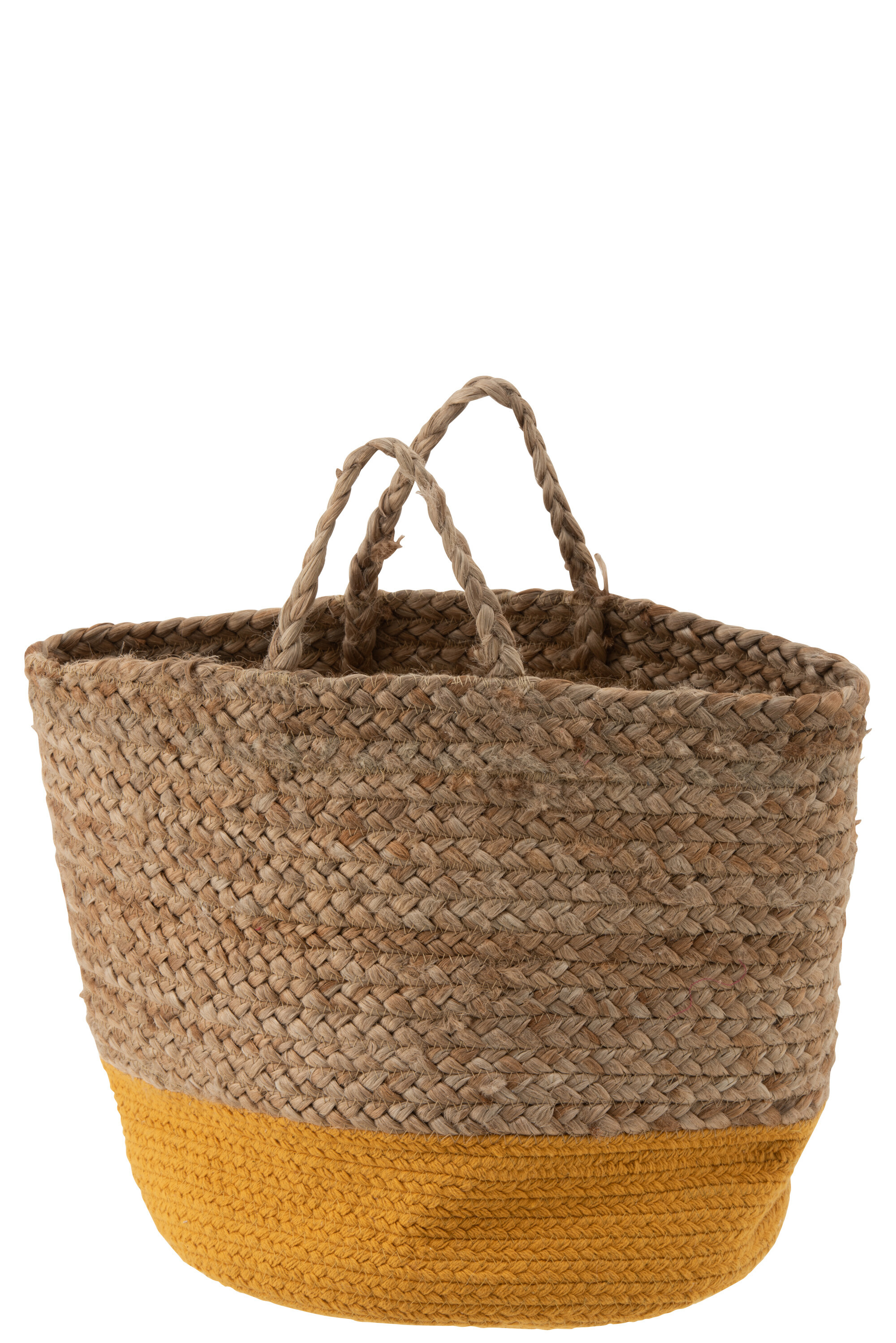 PANIER BORD JUTE NAT/OCRE L