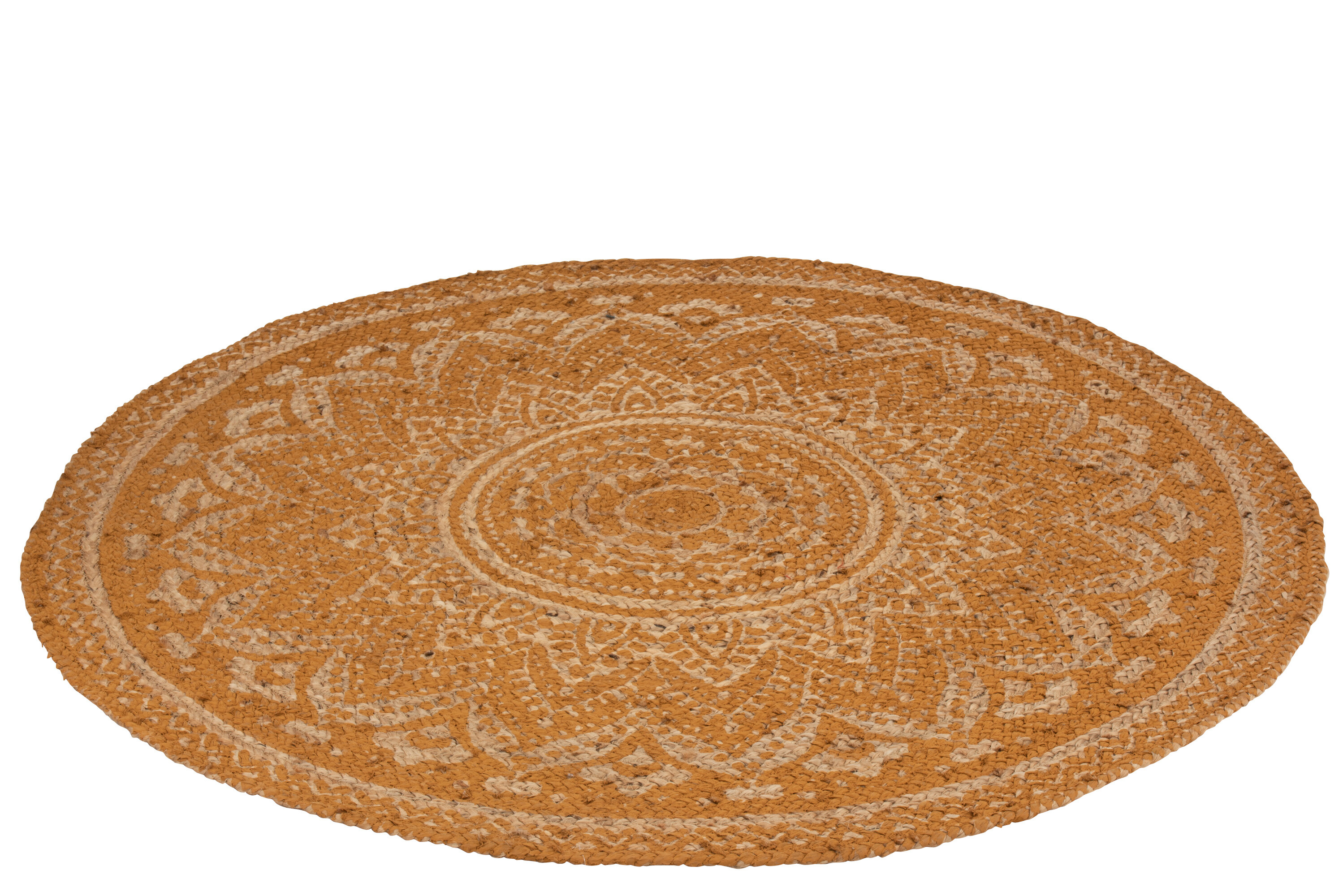 TAPIS MANDALA JUTE NAT/OCRE