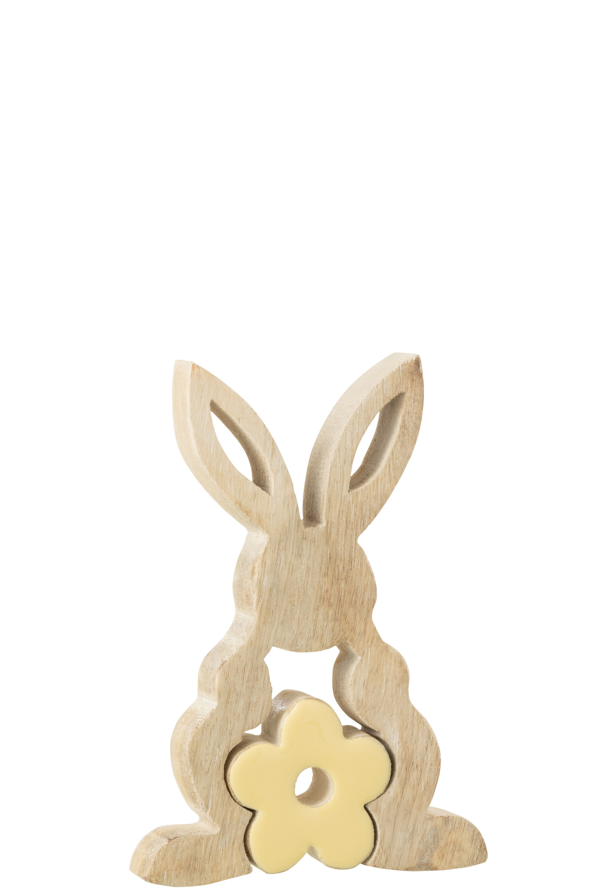 LAPIN FLEUR MILIEU BOIS JAU S