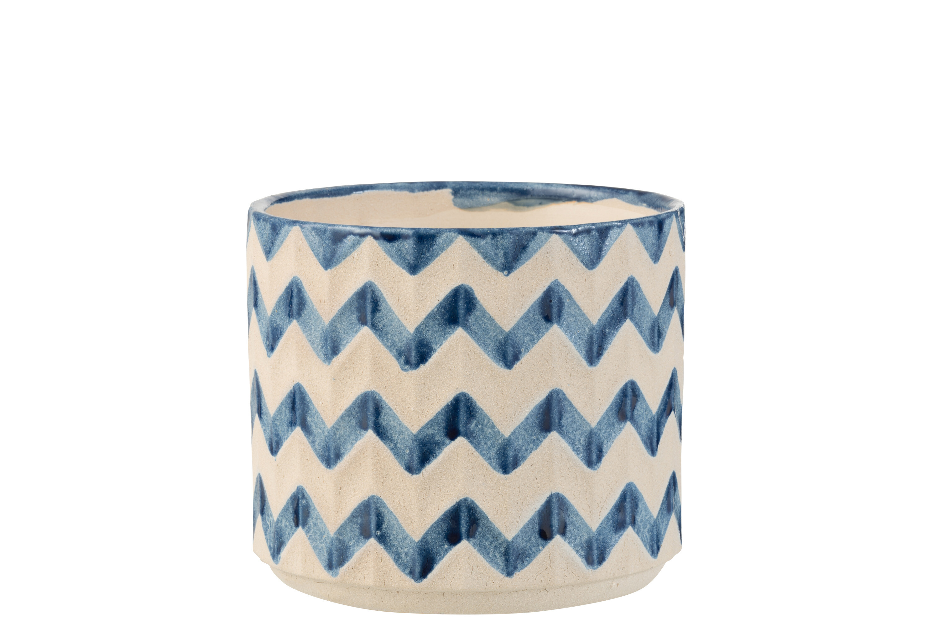 CACHEPOT ZIGZAG CER BLEU L