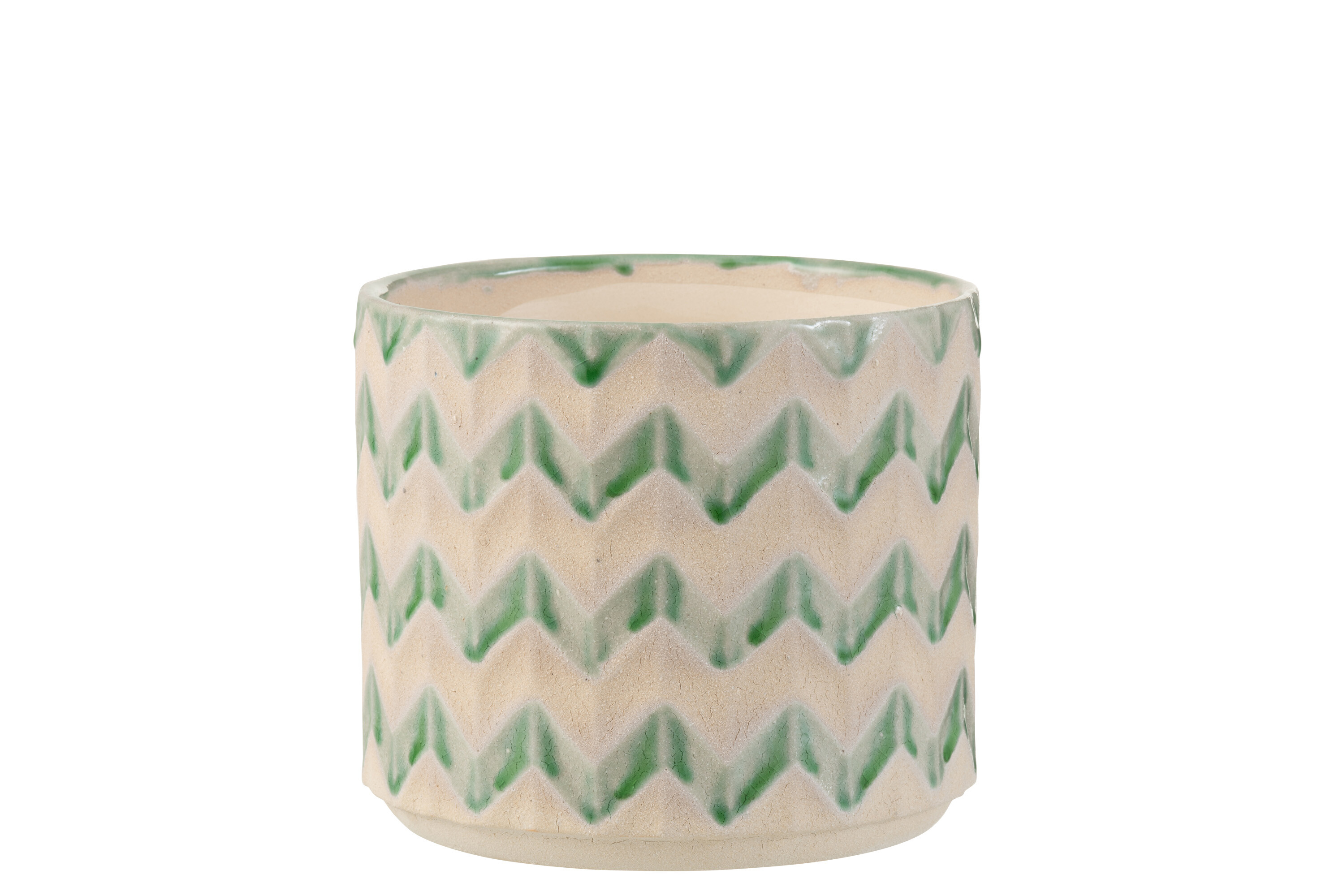 CACHEPOT ZIGZAG CER VERT L