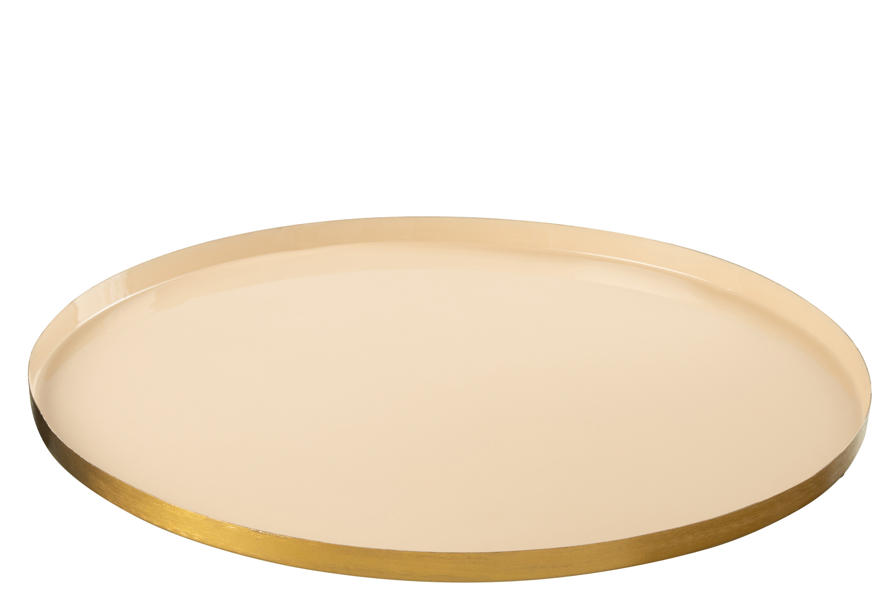 TRAY RND METAL BEIGE 