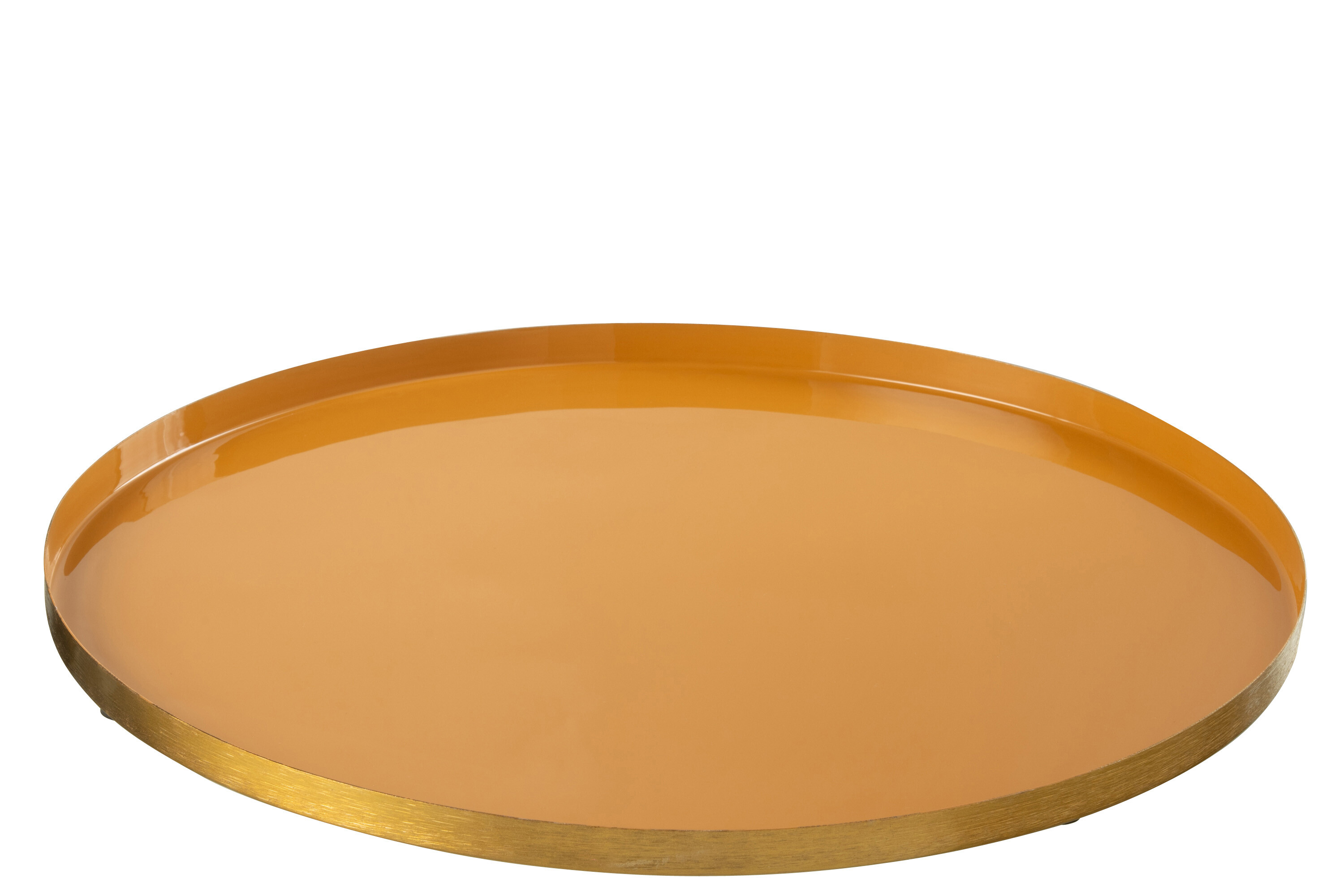 PLATEAU ROND METAL OCRE