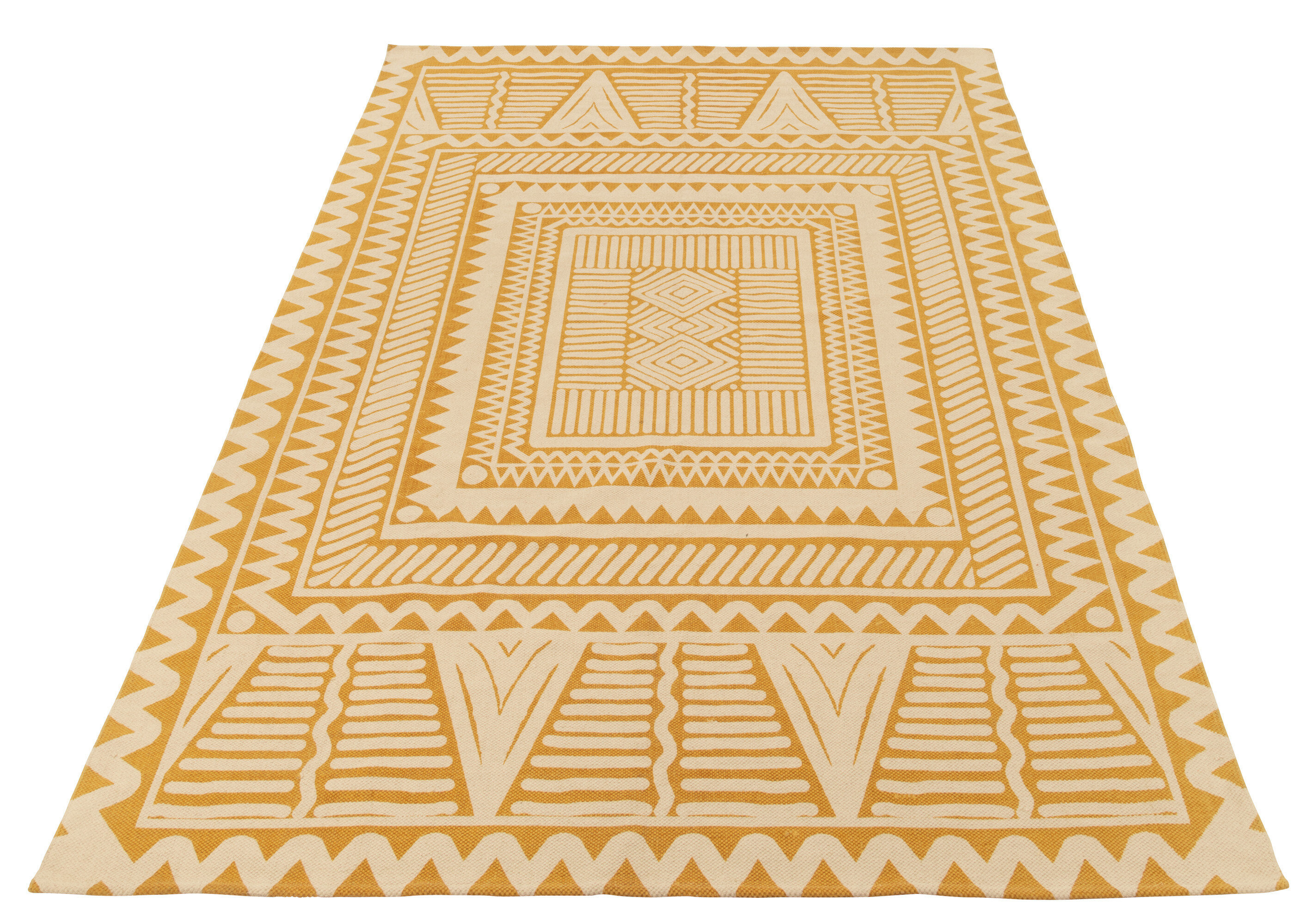 TAPIS BALI COTON BLA/OCRE