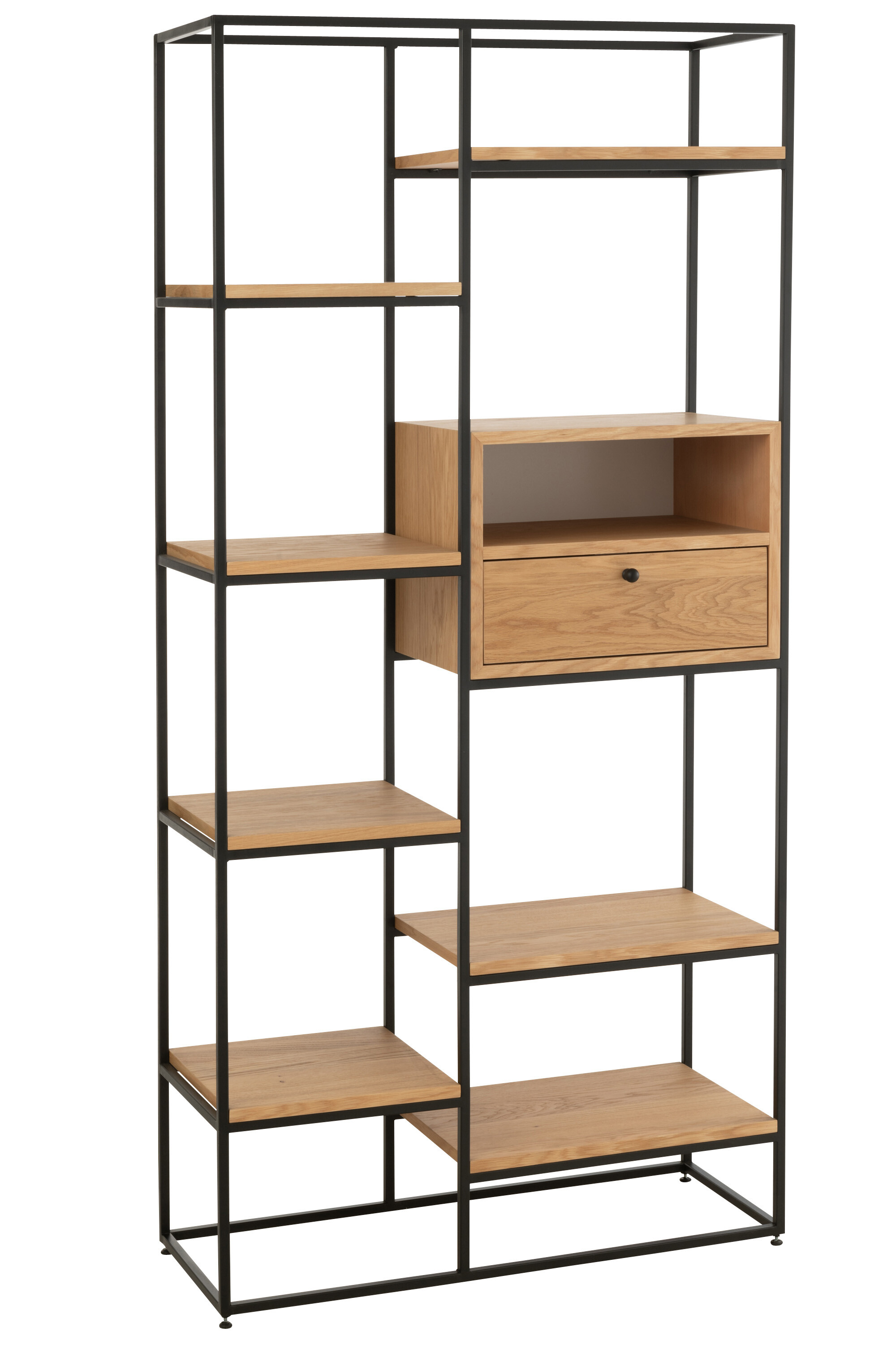 ETAGERE PLACAGE/ METAL NATURL