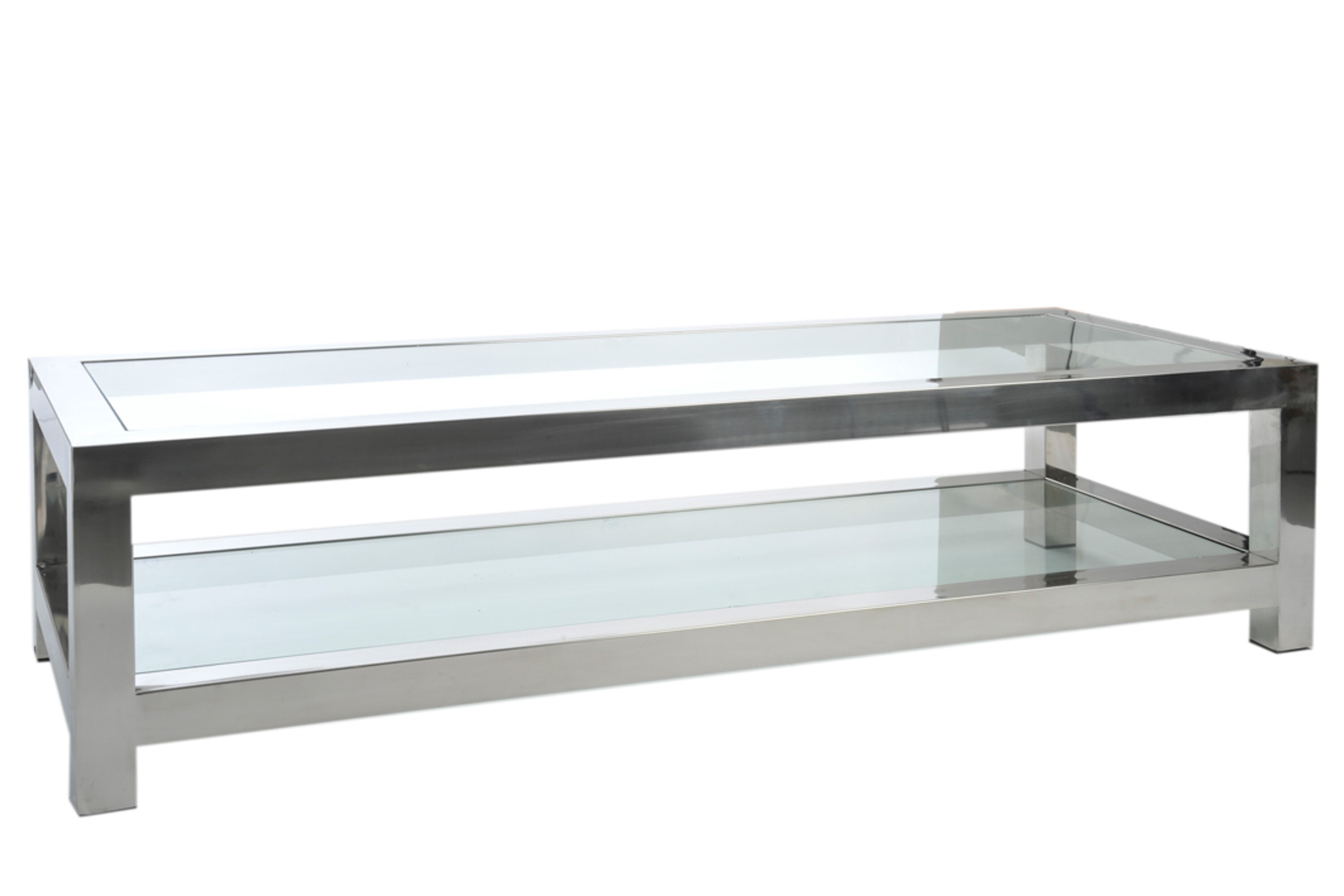 TABLE SALON AC INOX/VERRE ARG