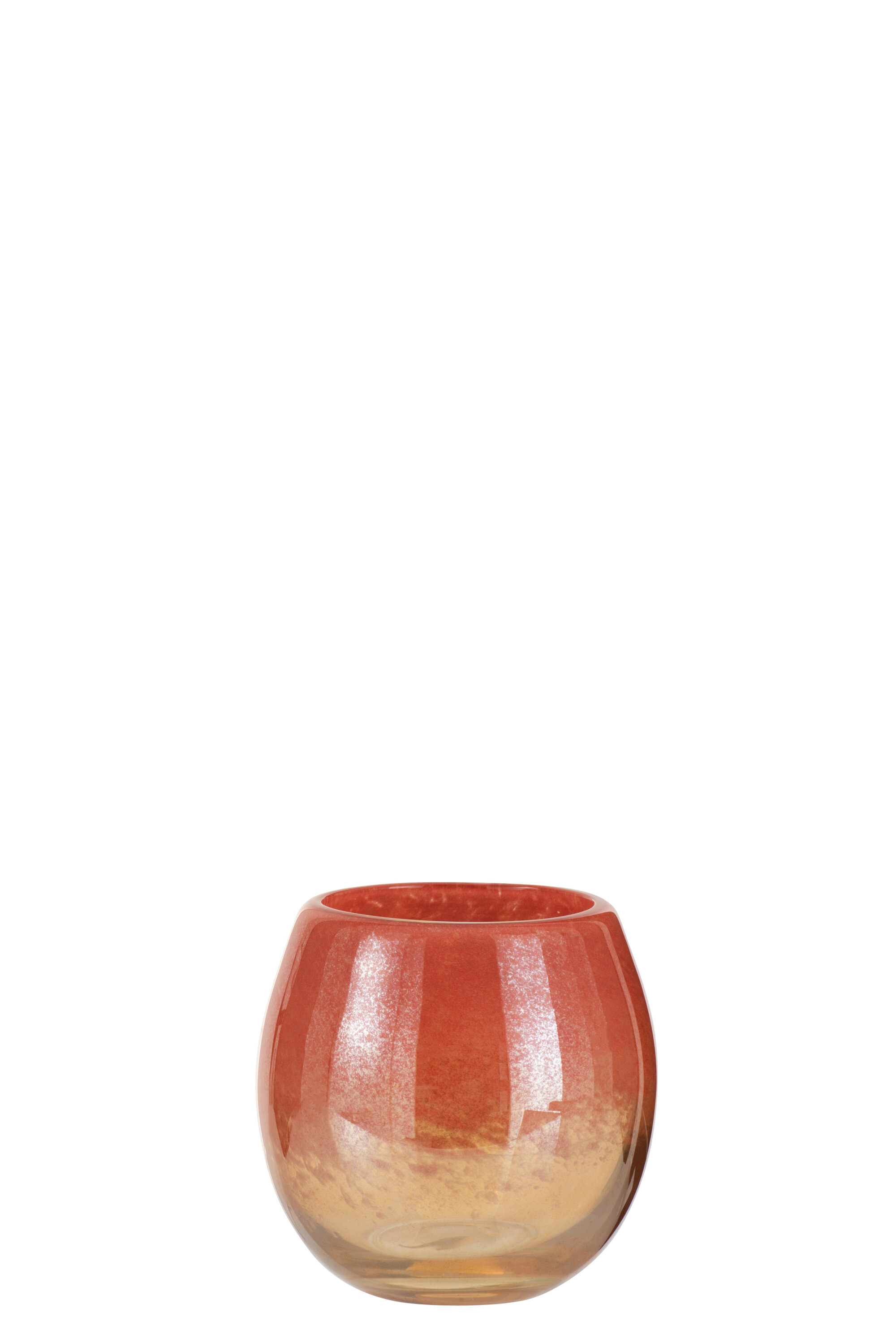 VASE ROND VERRE ROUGE/OR S