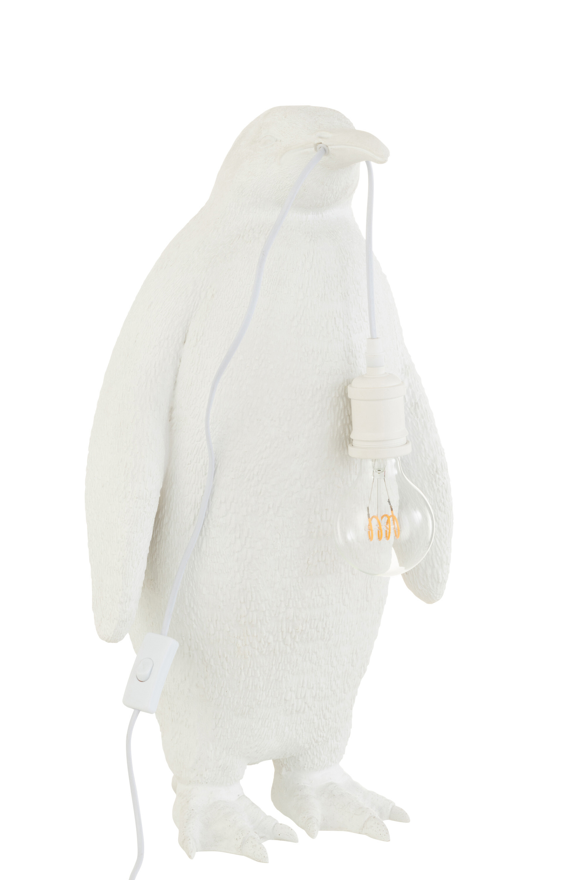 LAMPE PINGOUIN RESINE BLANC L