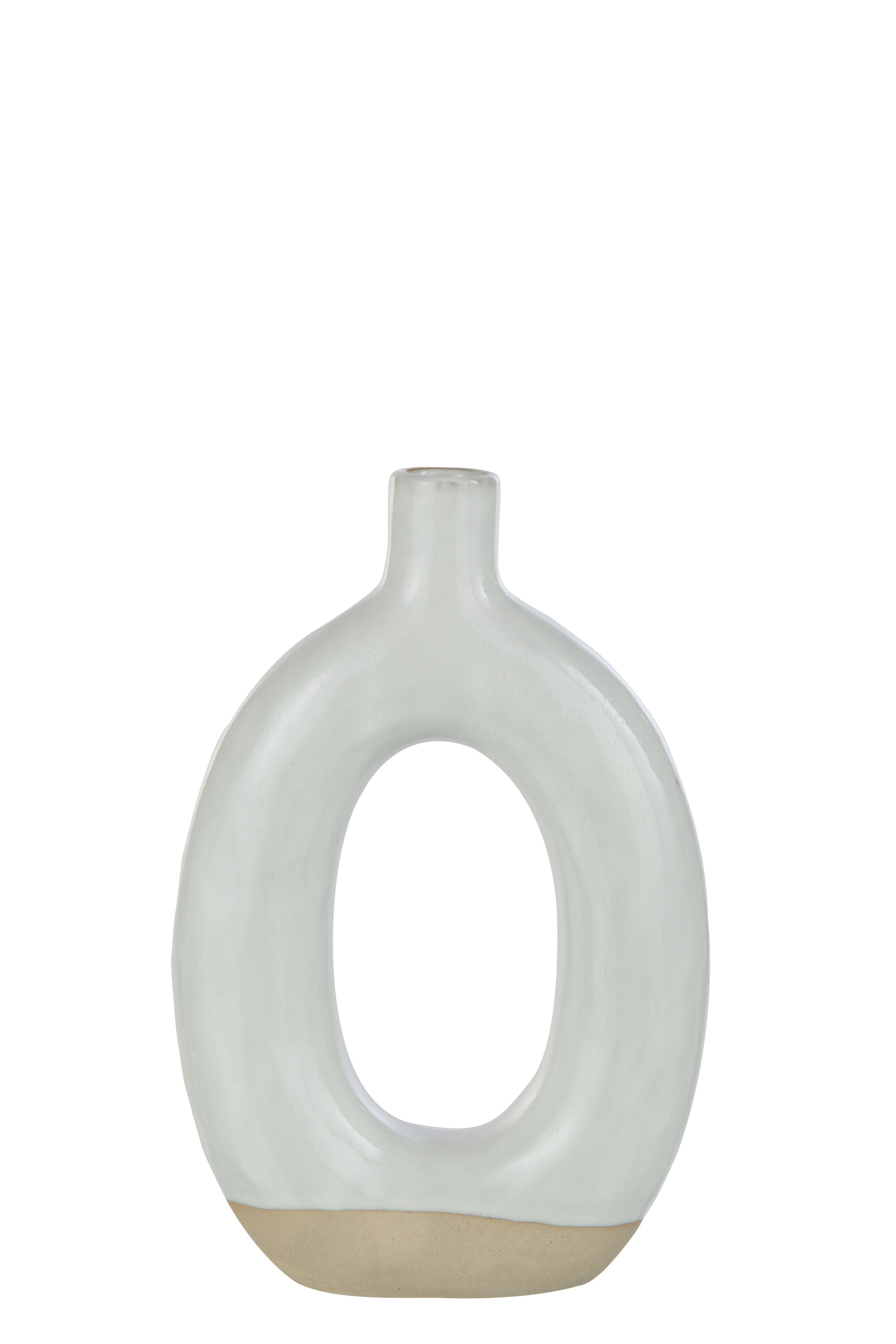 VASE CERCLE POR BLA/BEIGE L