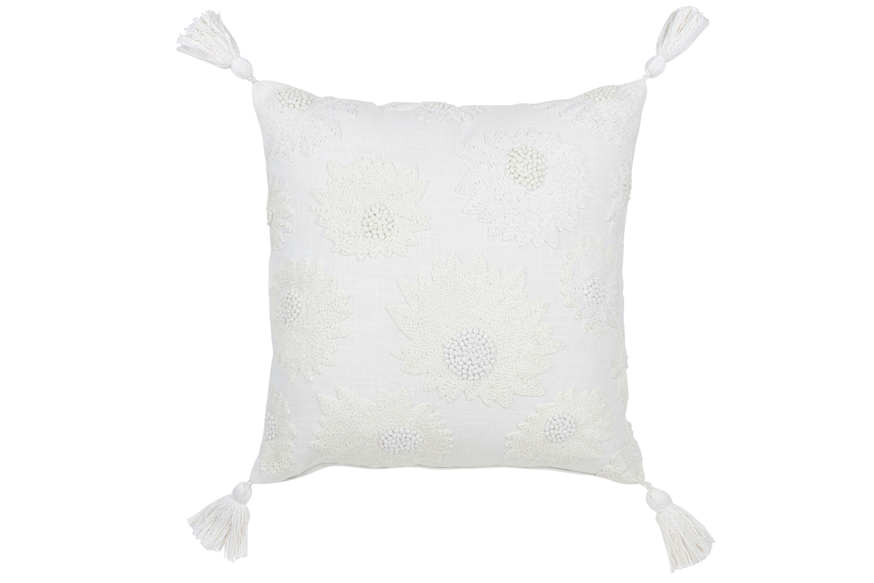 COUSSIN FLEURS+FLOCHES COT BLC